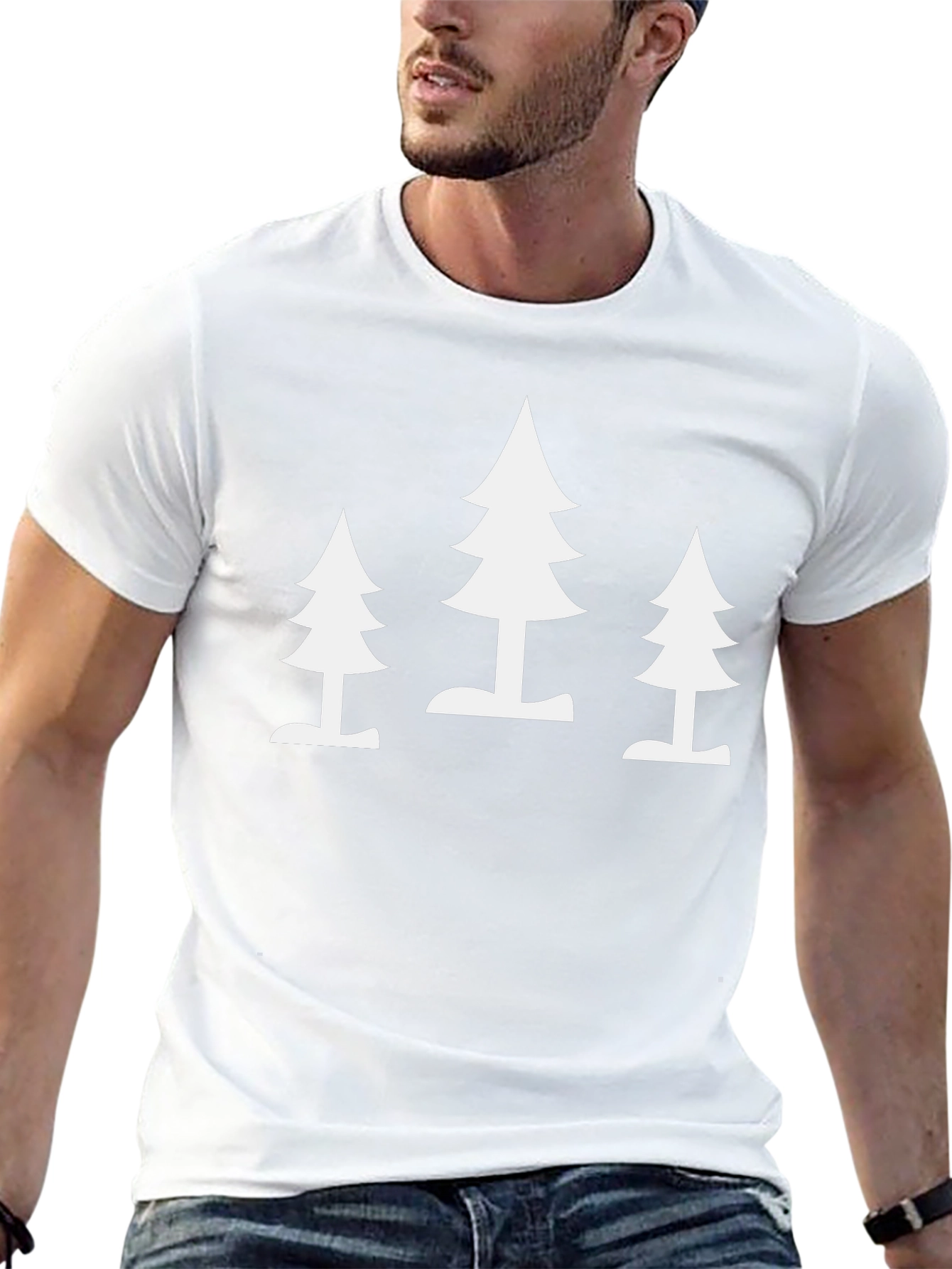 Minimalist Tree Print Black T-Shirt