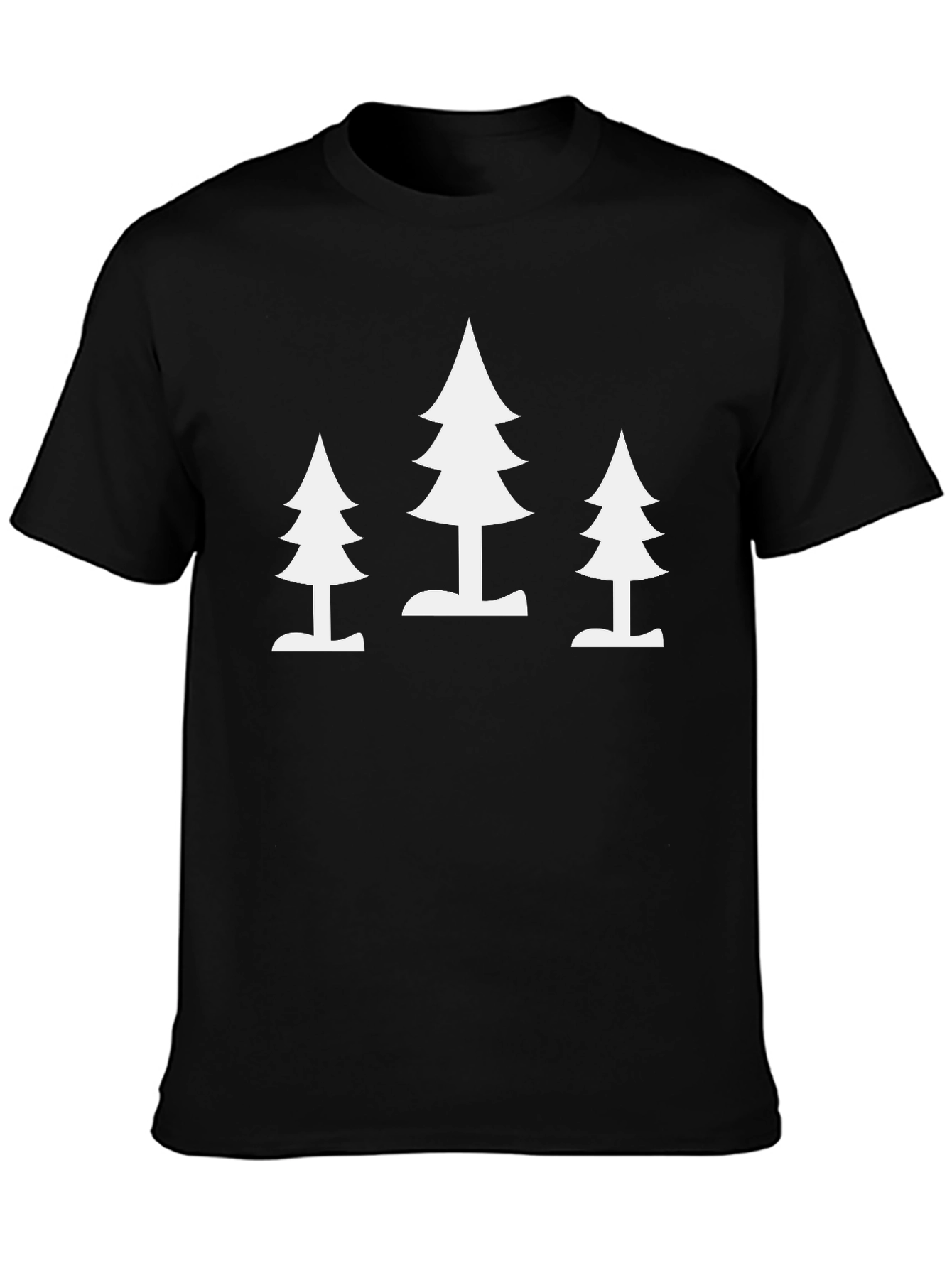 Minimalist Tree Print Black T-Shirt