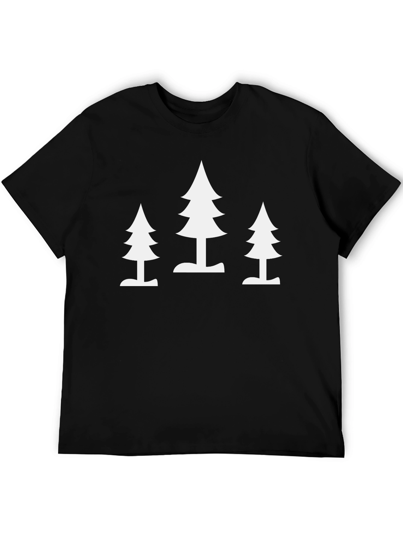 Minimalist Tree Print Black T-Shirt