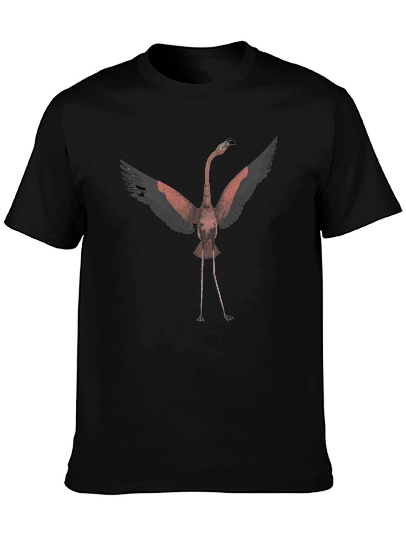 Flamingo Graphic Tee - Black Cotton T-Shirt