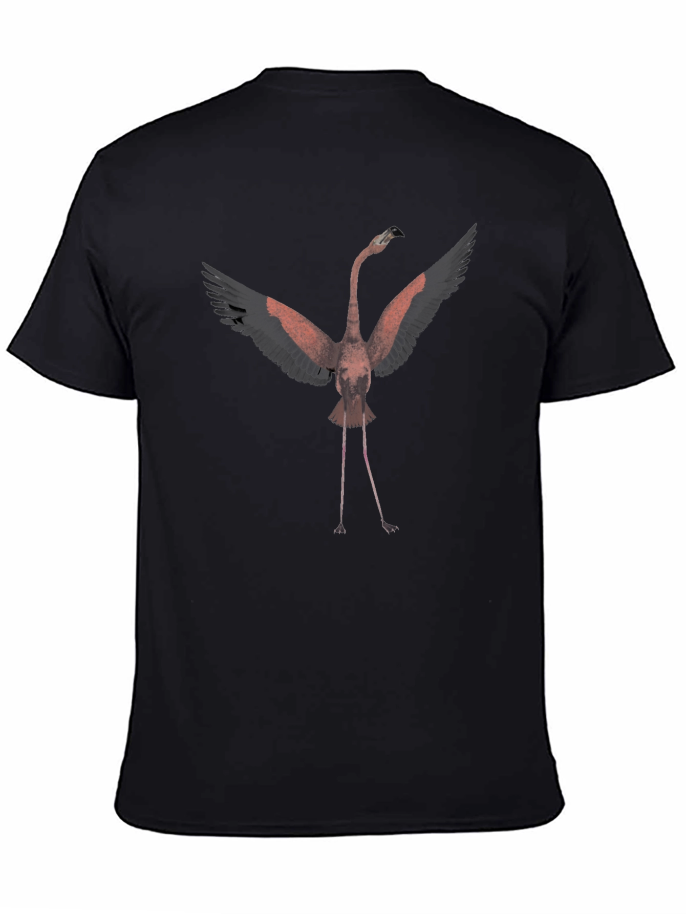 Flamingo Graphic Tee - Black Cotton T-Shirt
