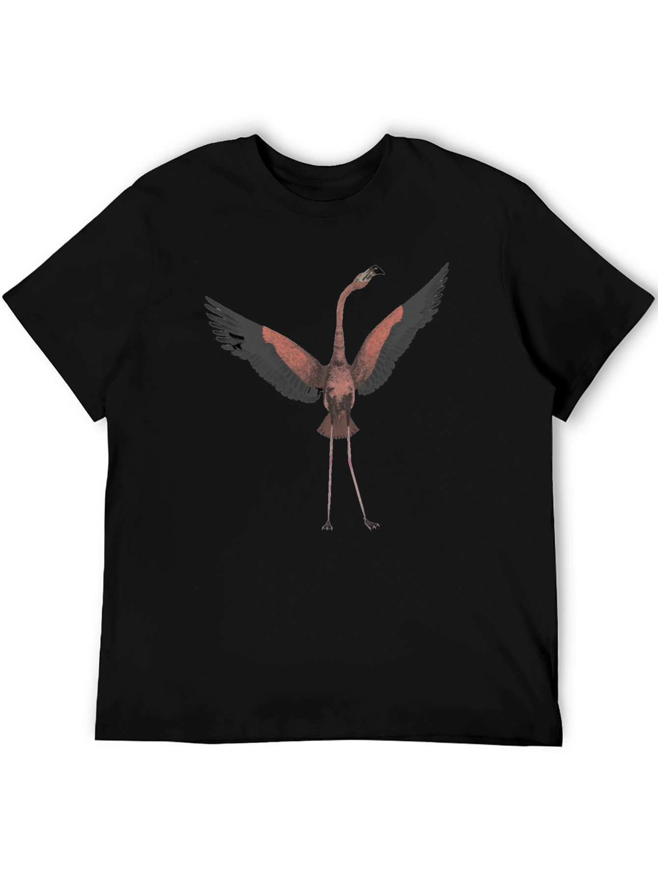 Flamingo Graphic Tee - Black Cotton T-Shirt