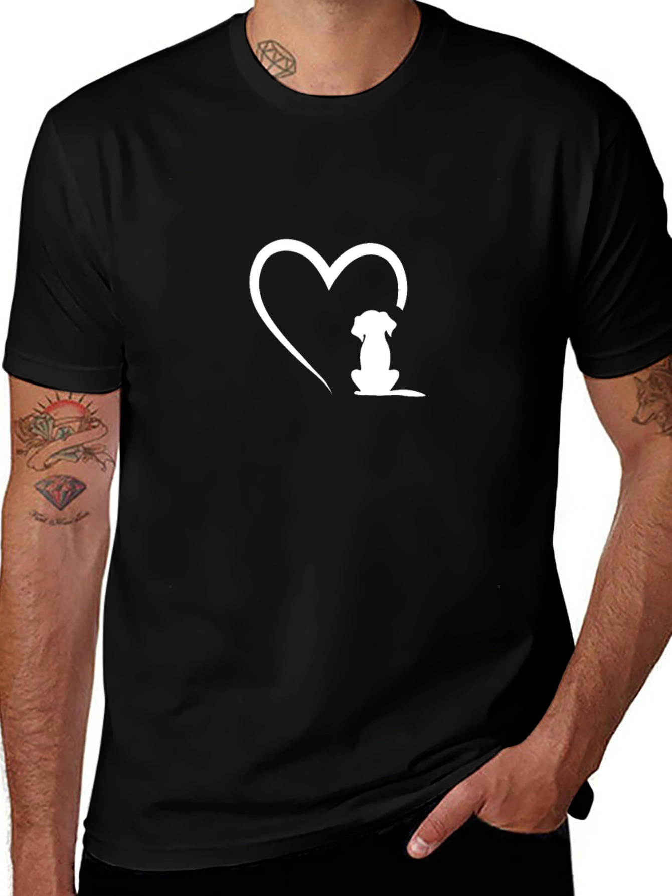 Dog Lover T-Shirt - Heart & Puppy Design