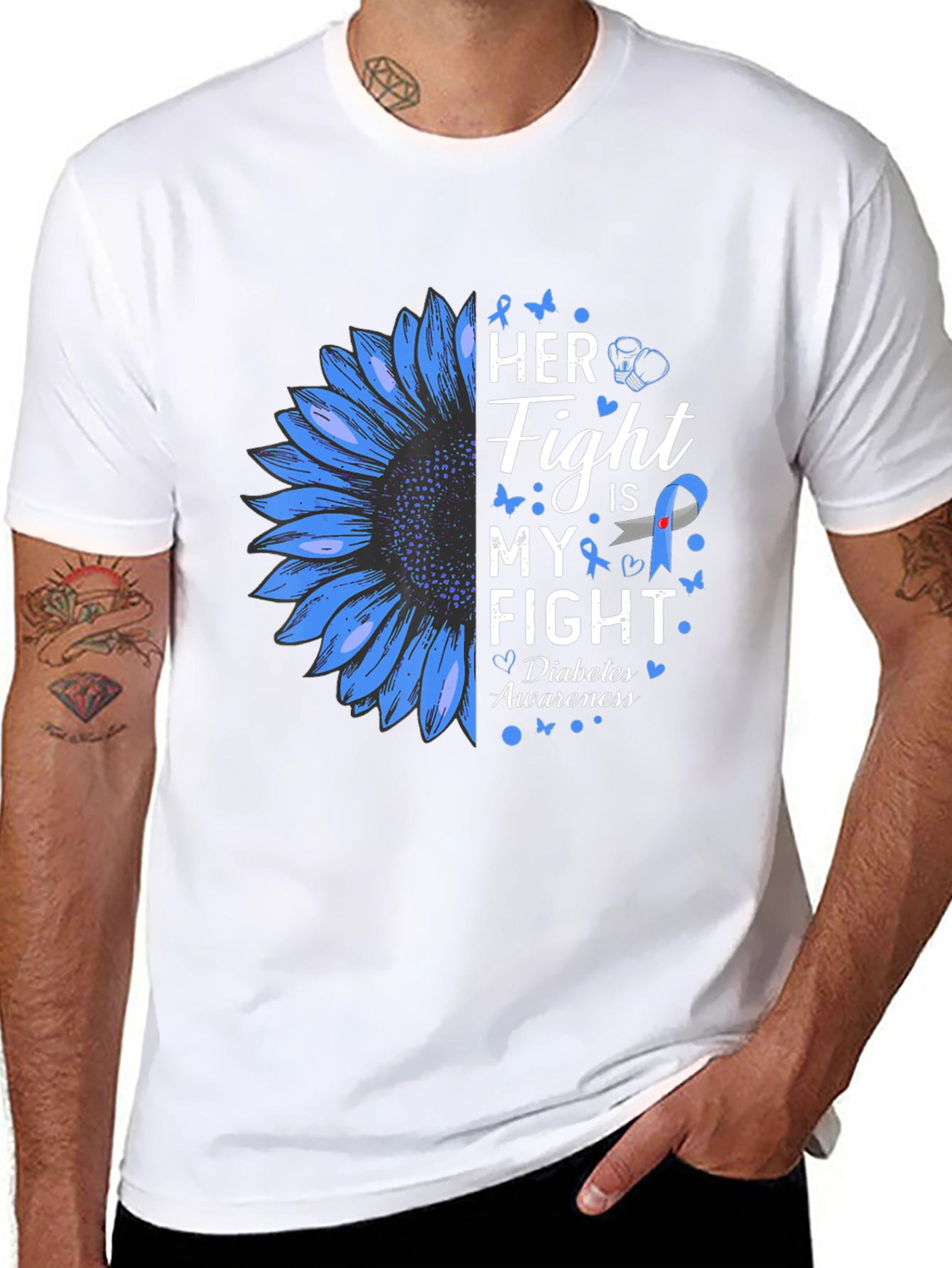 Diabetes Awareness T-Shirt - Her Fight is My Fight