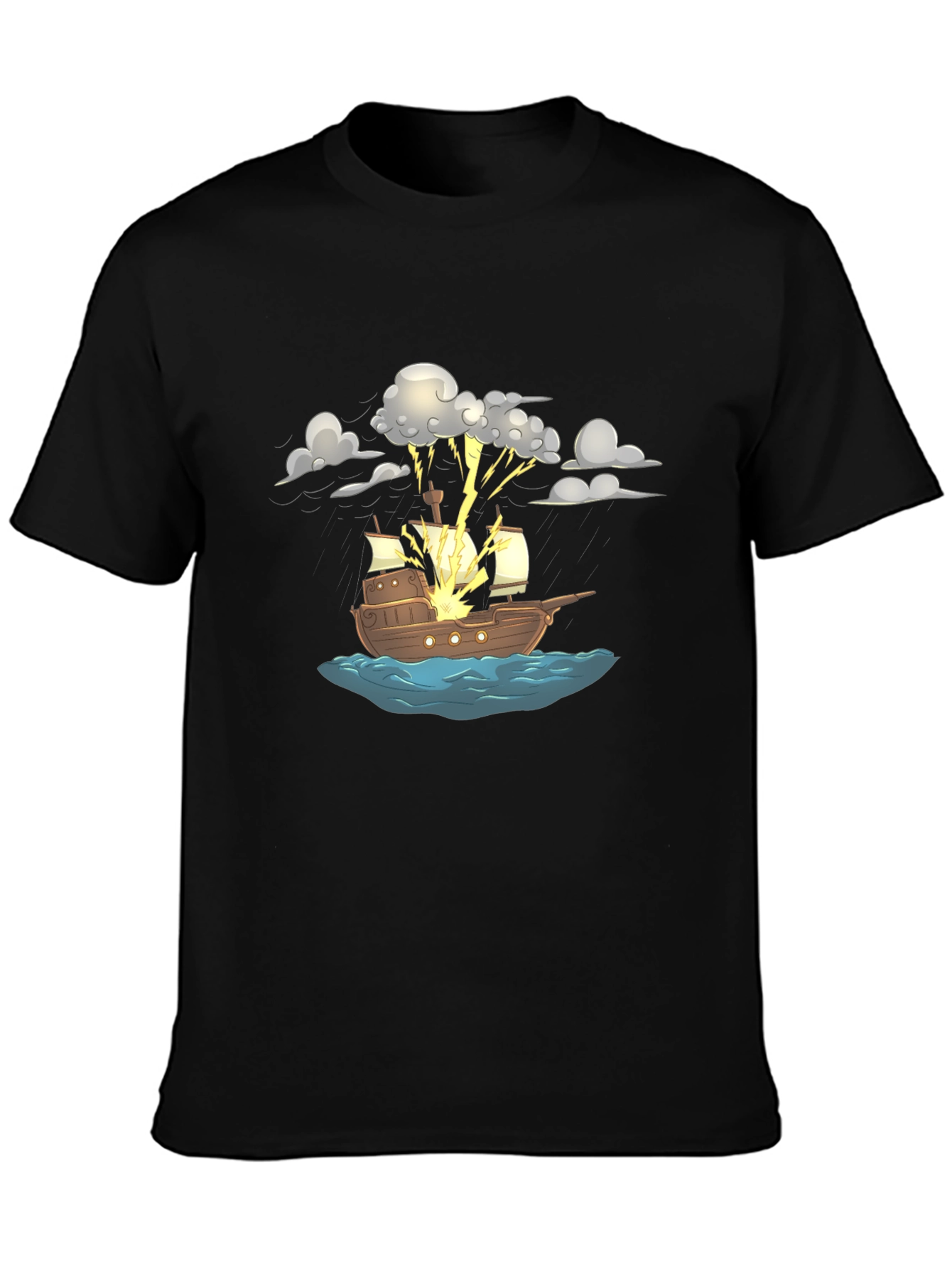 Stormy Ship T-Shirt - Pirate Adventure Tee