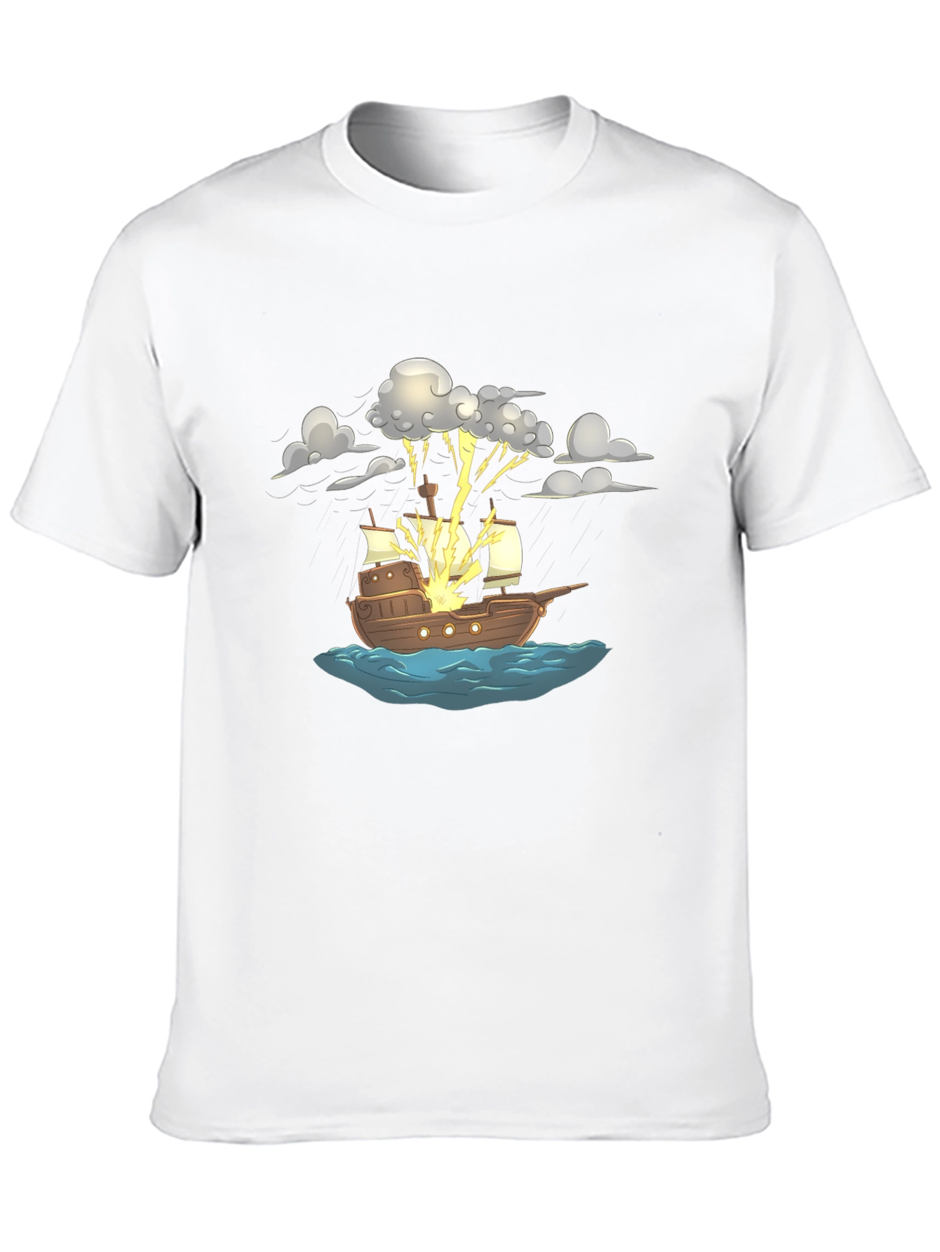 Stormy Ship T-Shirt - Pirate Adventure Tee