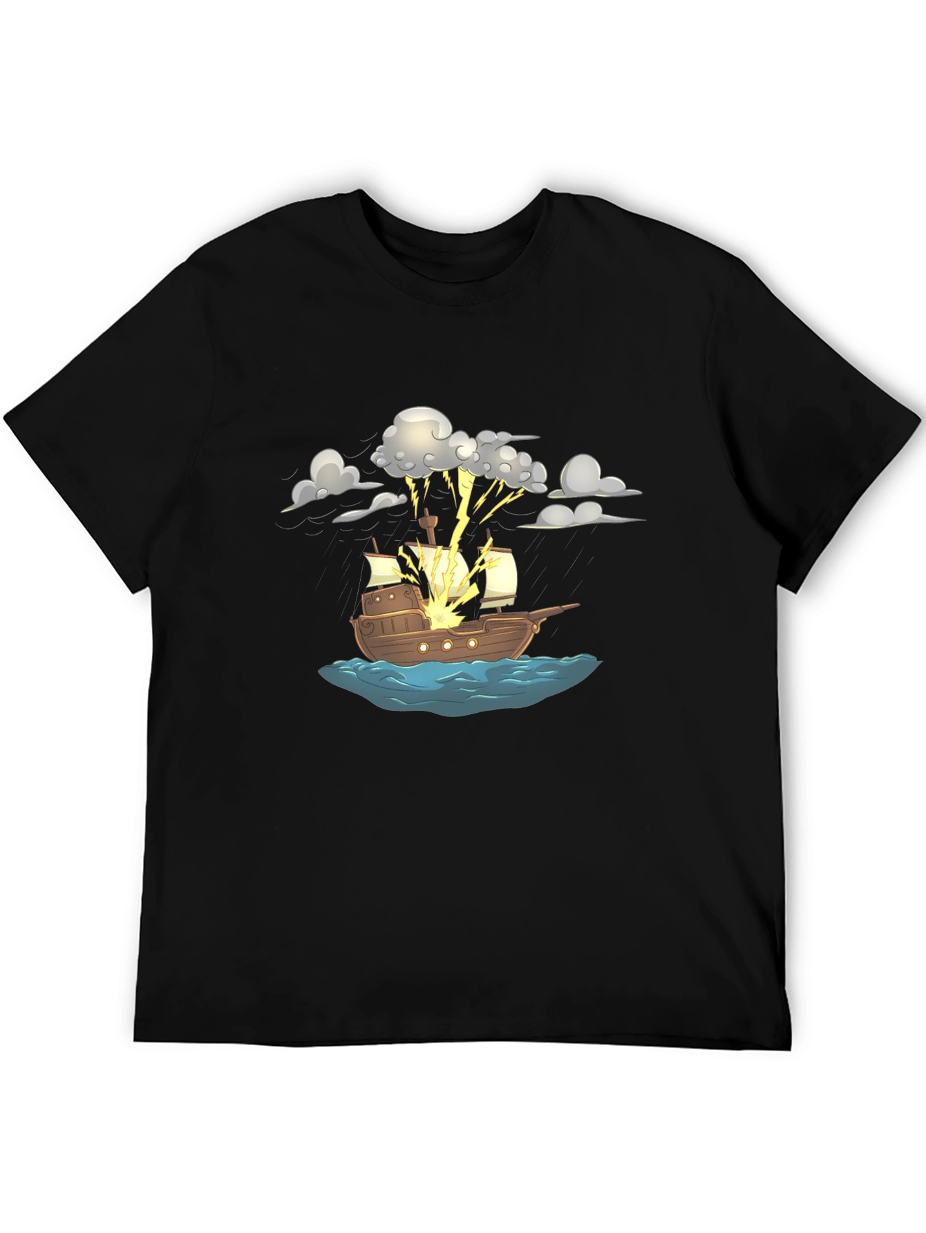 Stormy Ship T-Shirt - Pirate Adventure Tee