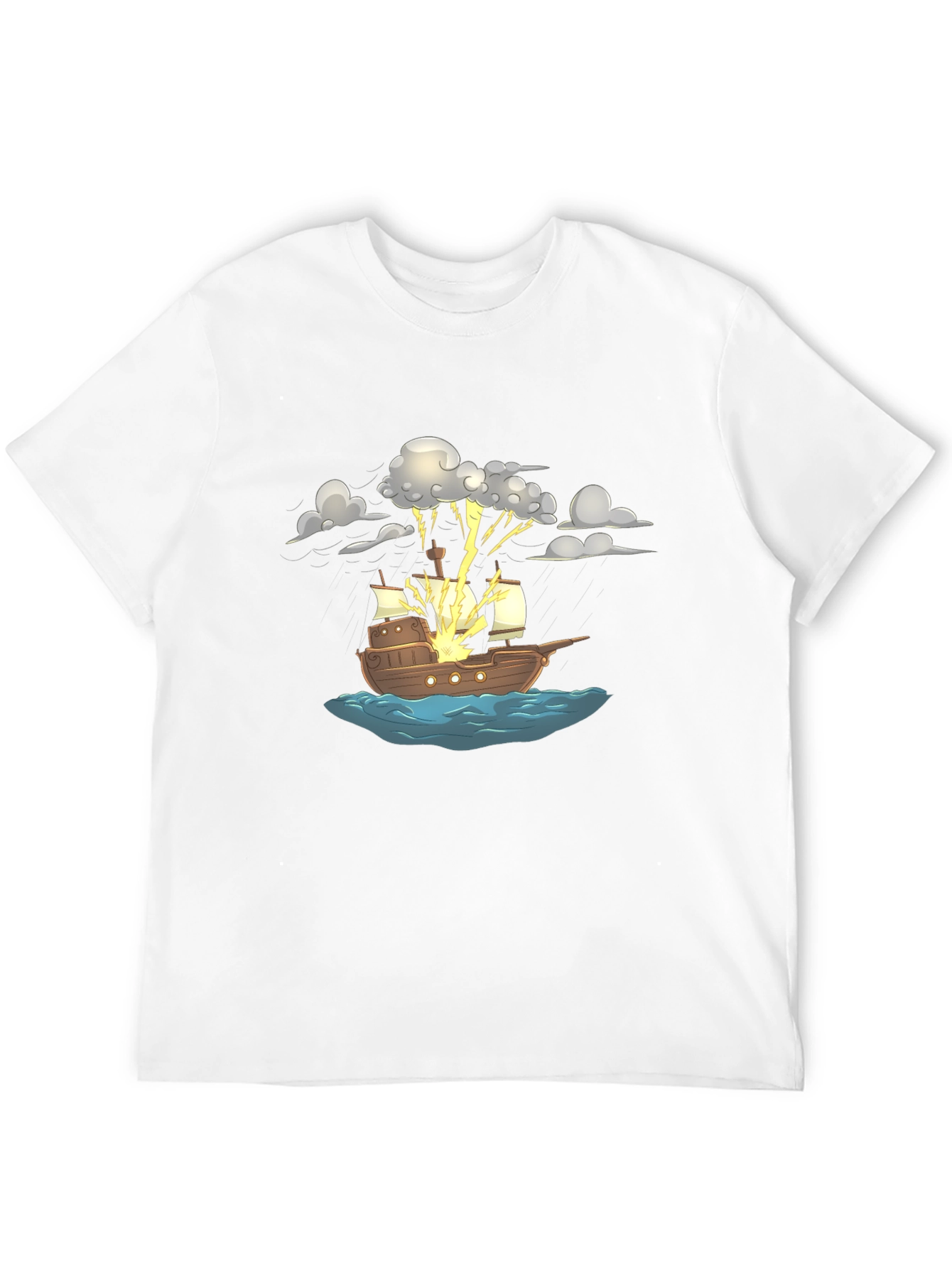 Stormy Ship T-Shirt - Pirate Adventure Tee