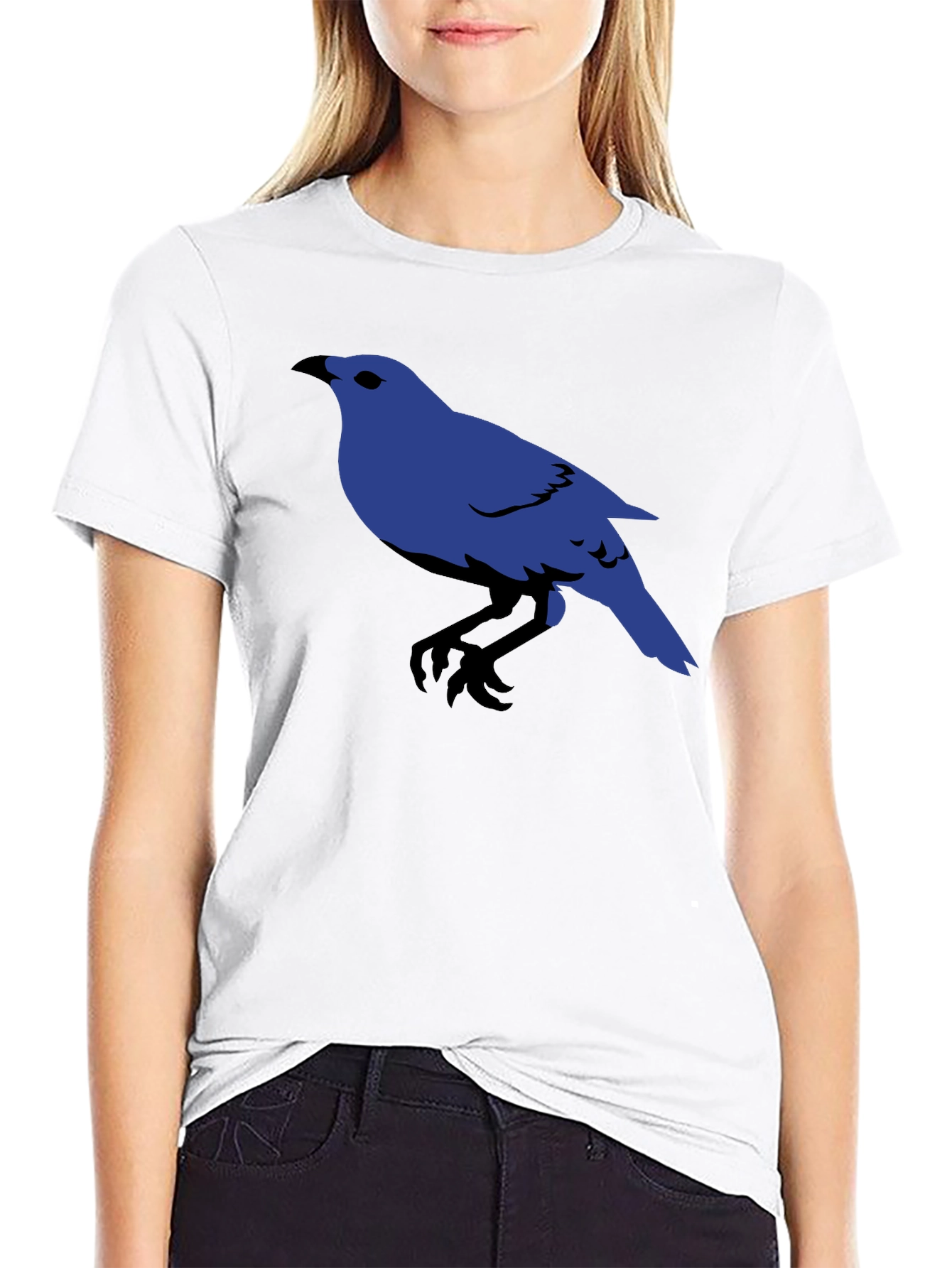 Blue Bird Graphic Black T-Shirt