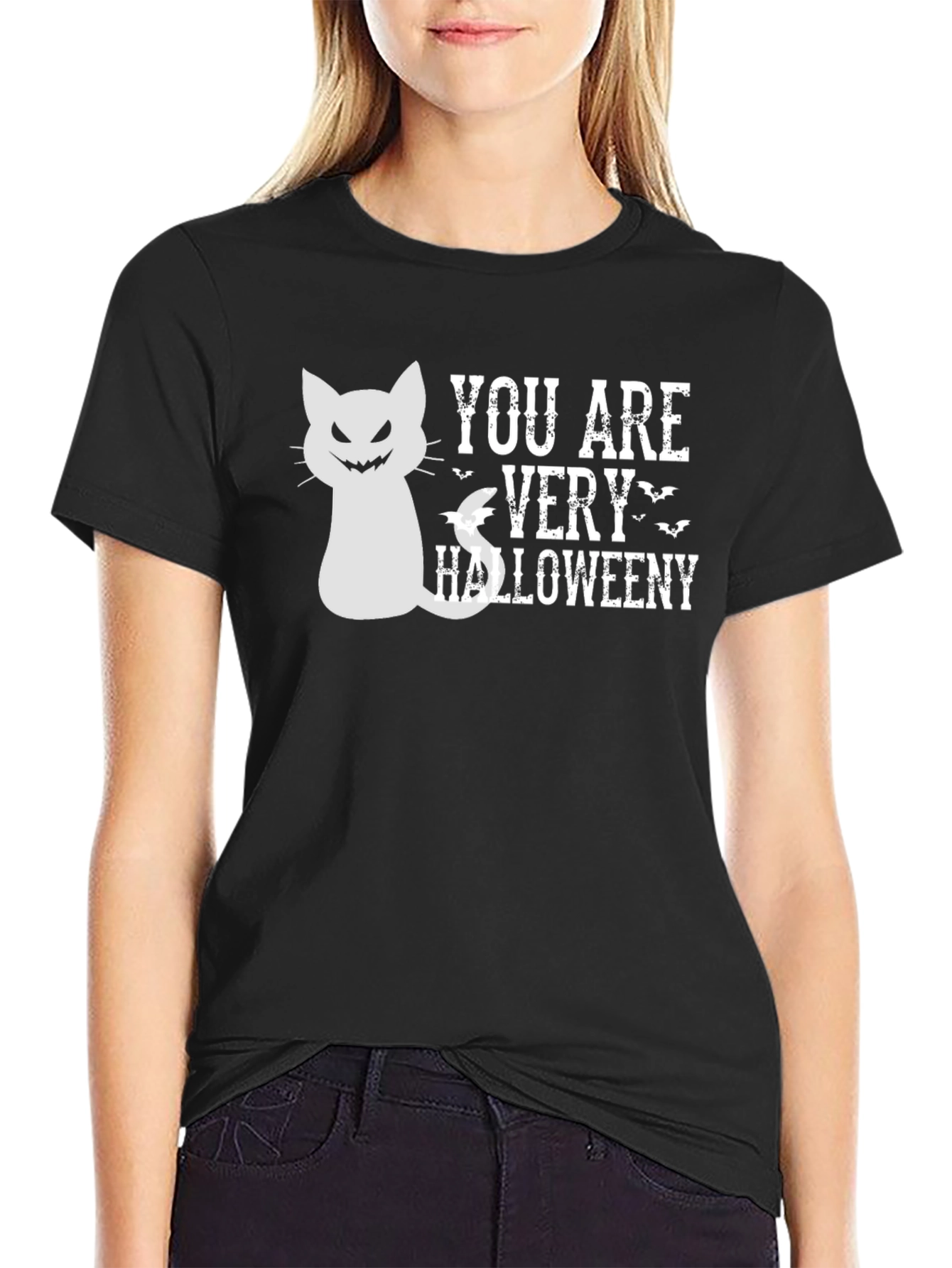 Halloween T-Shirt - You Are Very Halloweeni Cat Design