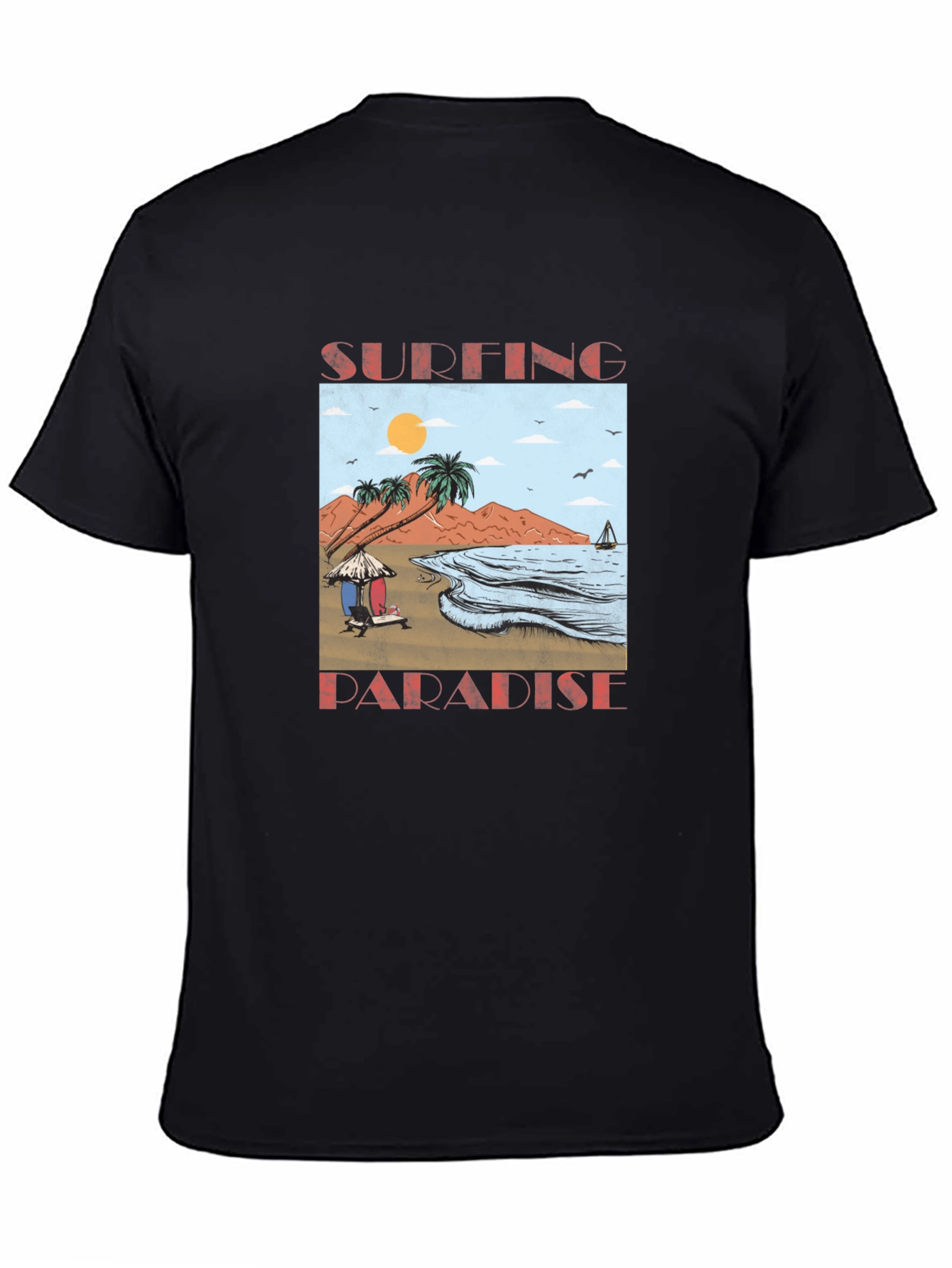 Surfing Paradise Graphic T-Shirt | Beach Surf Design Tee