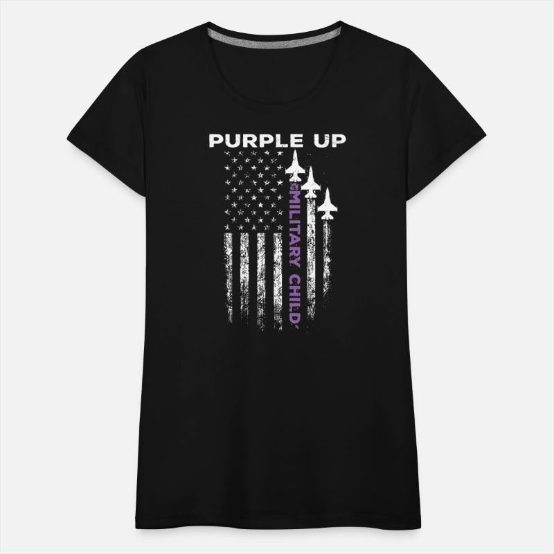 Purple Up For Military Kids Force US Flag