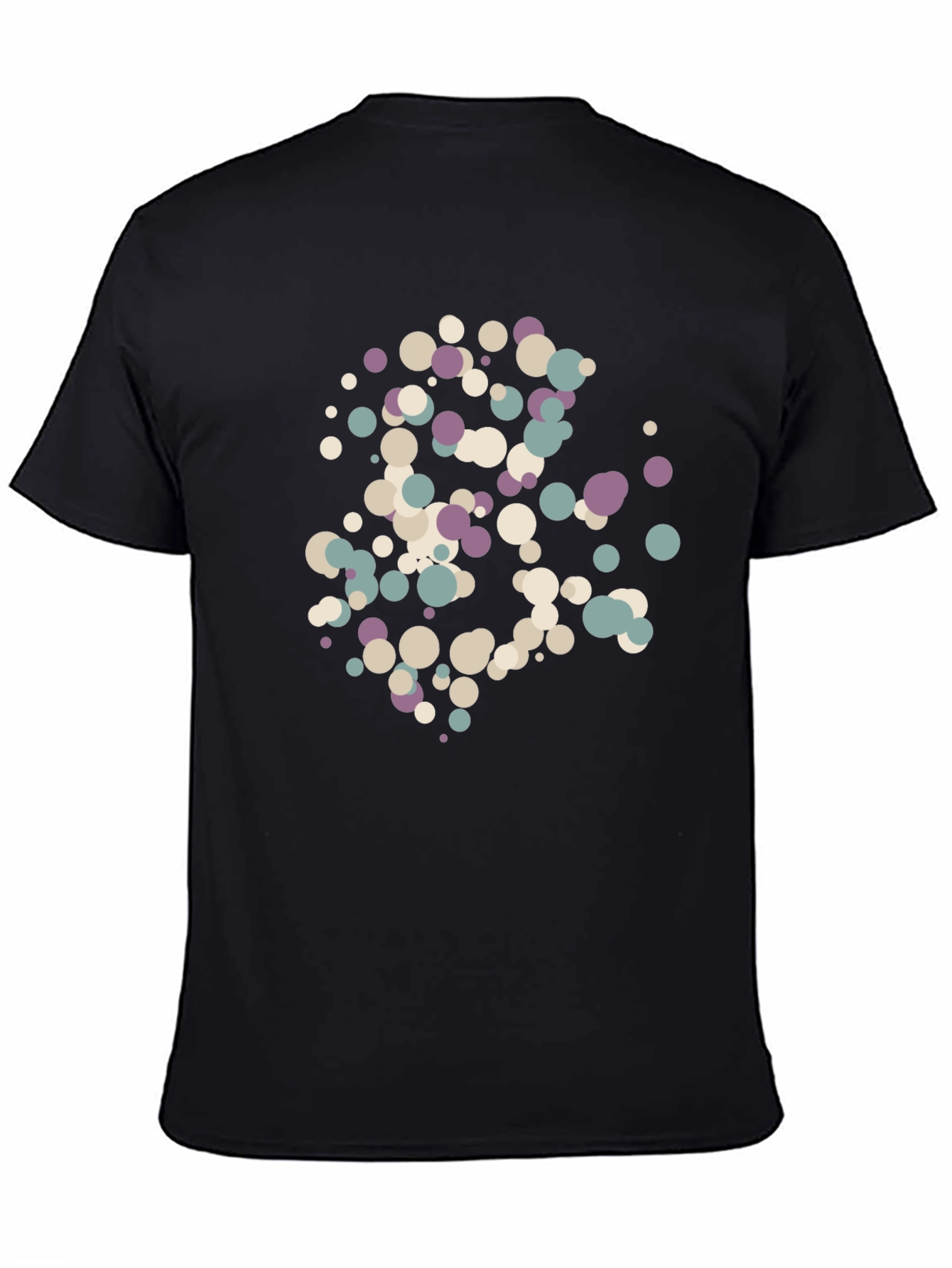 Modern Abstract Dot Pattern Black T-Shirt
