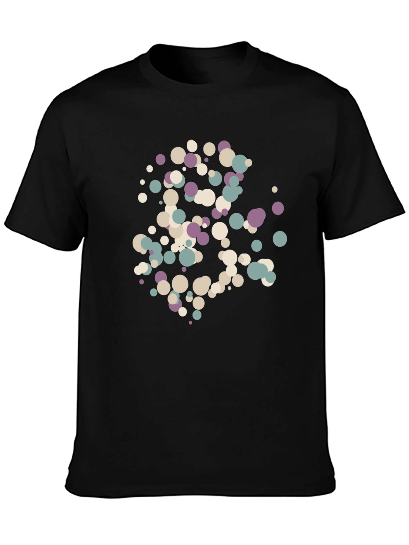 Modern Abstract Dot Pattern Black T-Shirt