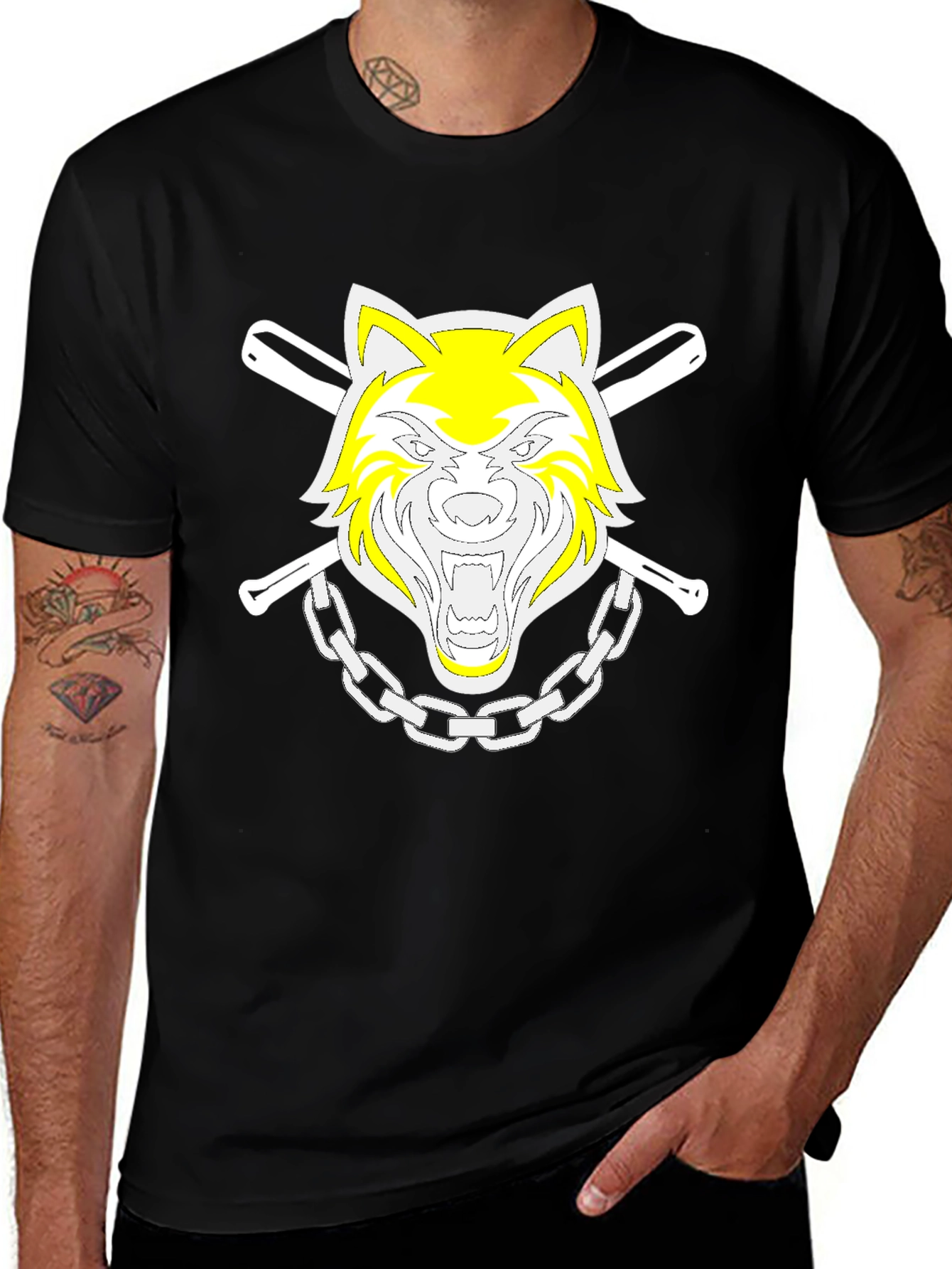 Wolf Graphic Tee - Mens Black T-Shirt