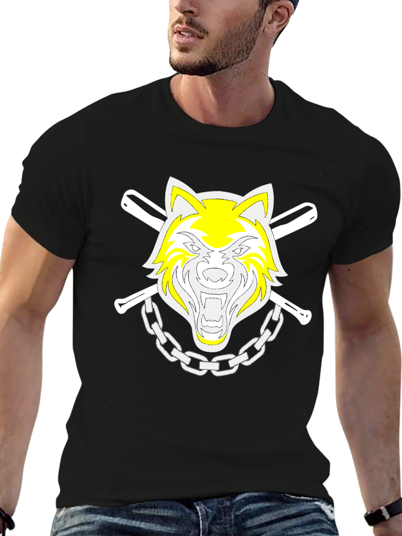 Wolf Graphic Tee - Mens Black T-Shirt