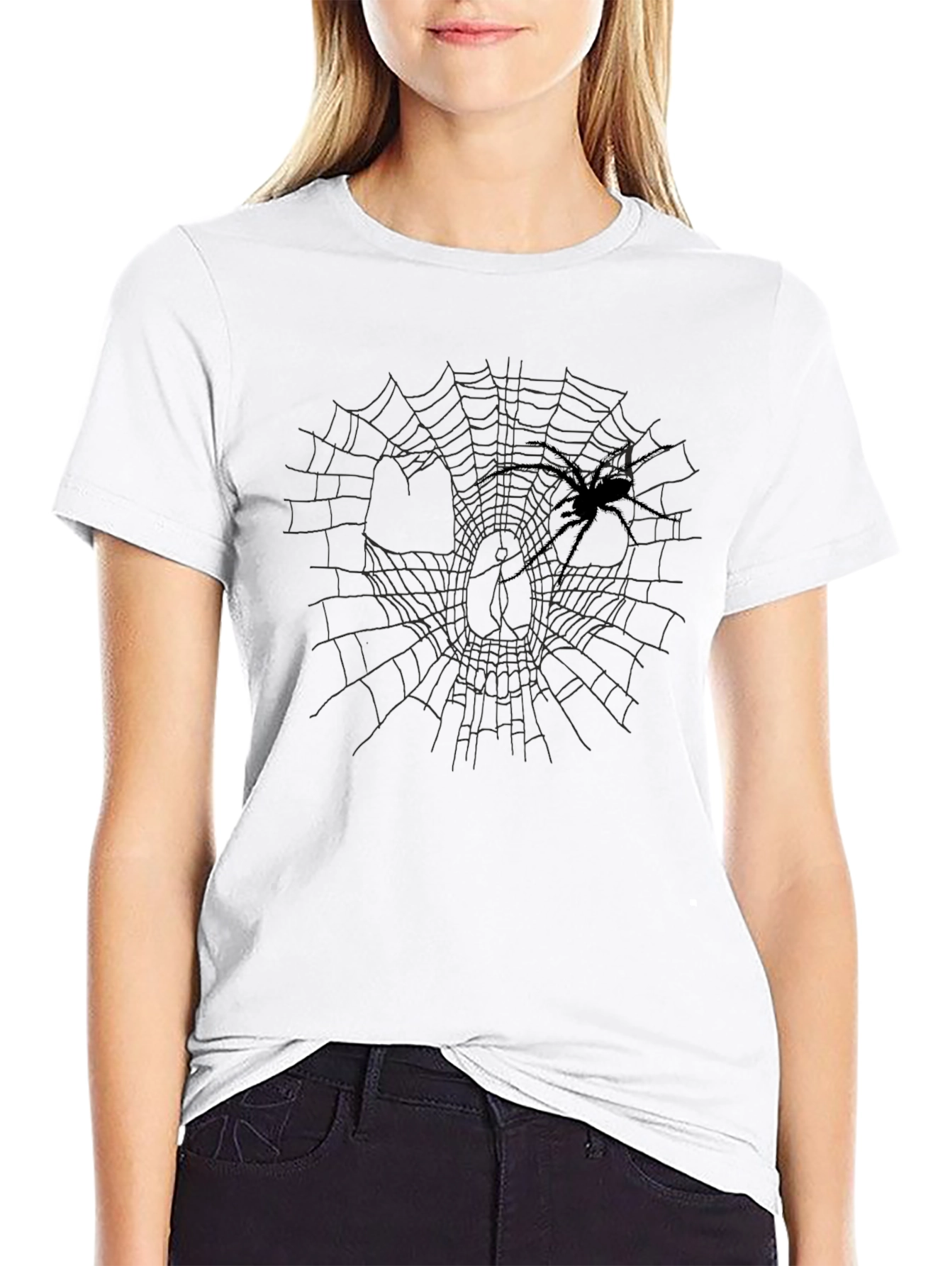 Spider Web Graphic Tee - Black