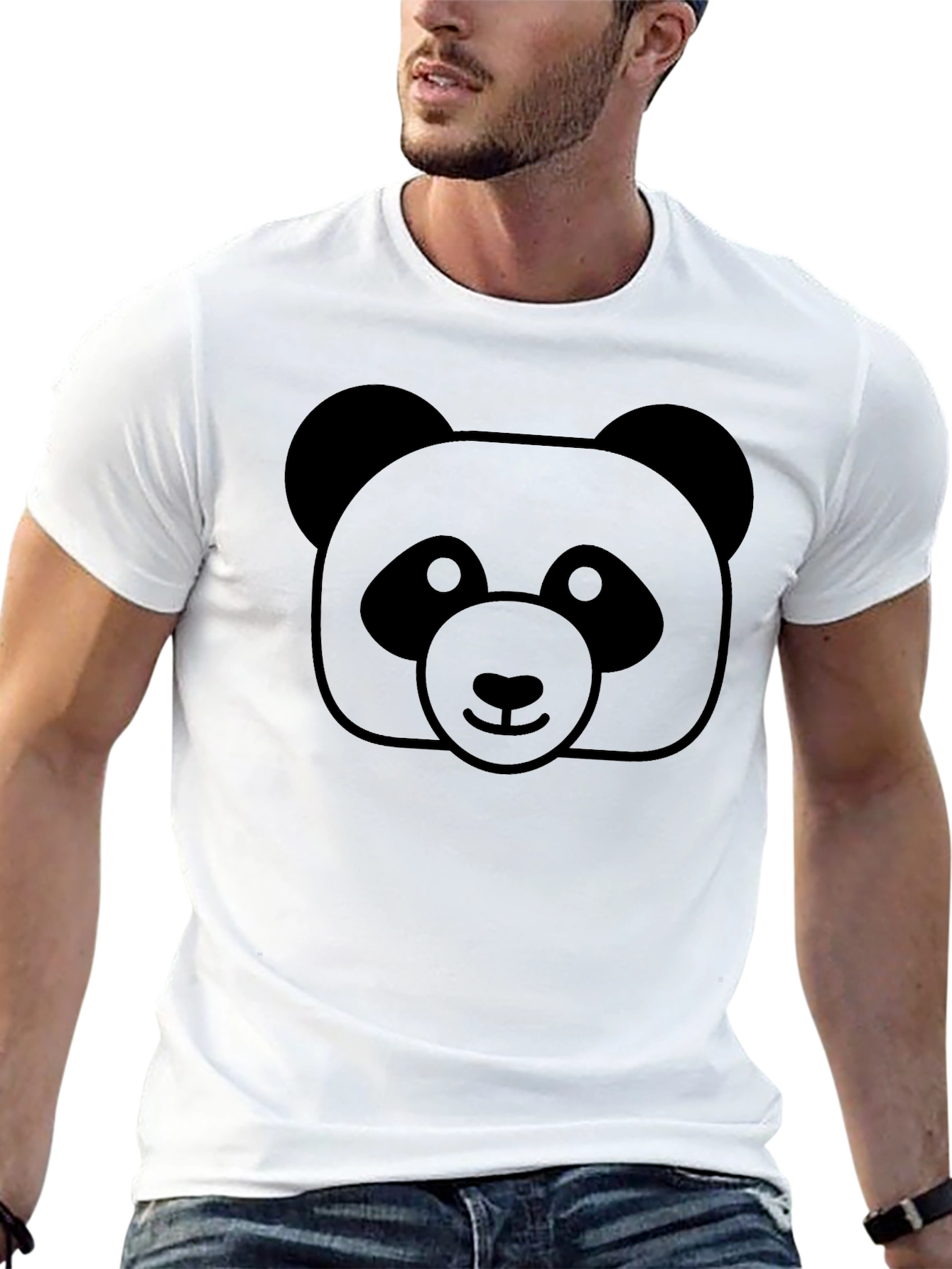 Mens Black Panda Graphic T-Shirt
