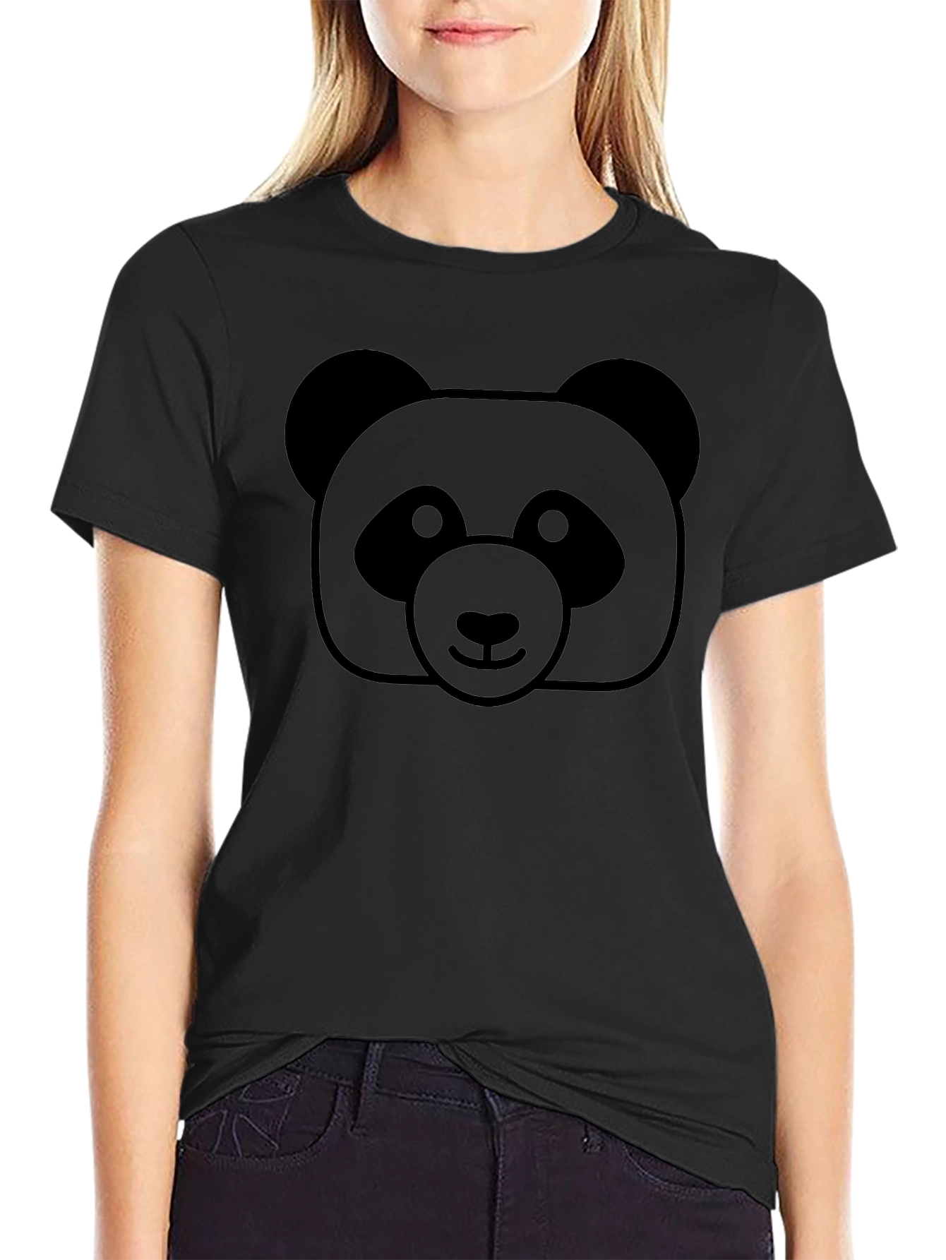 Mens Black Panda Graphic T-Shirt