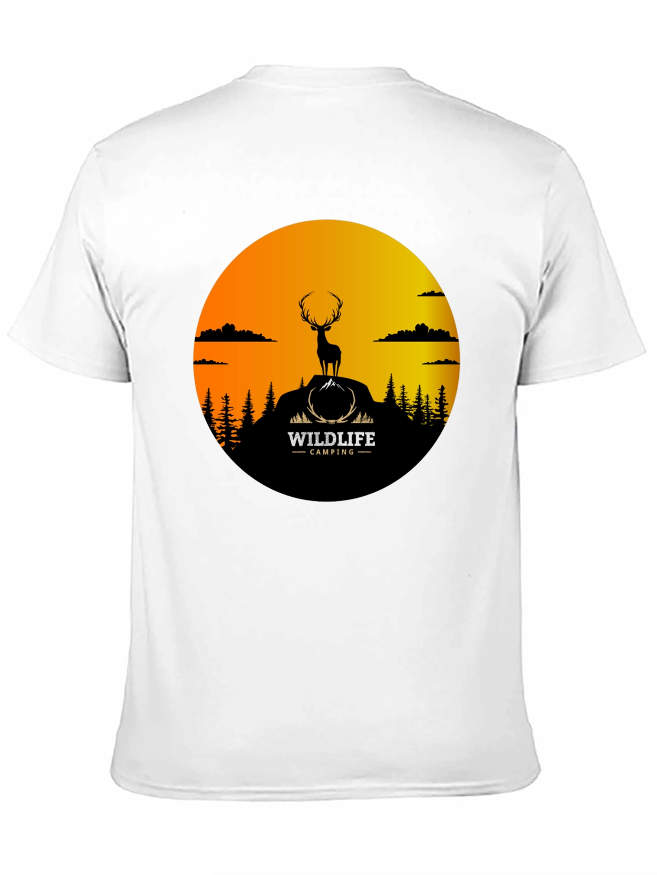 Wildlife Camping Graphic Tee - Deer Silhouette