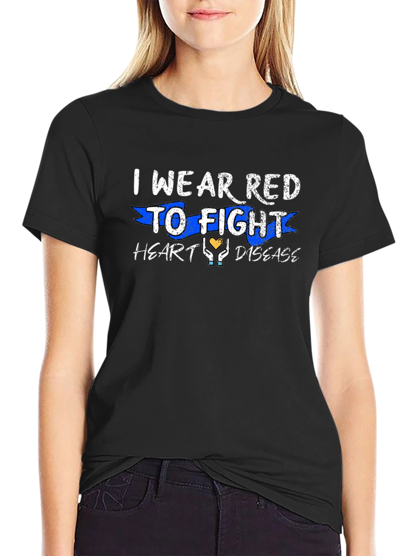 I Wear Red to Fight Heart Disease Graphic Tee