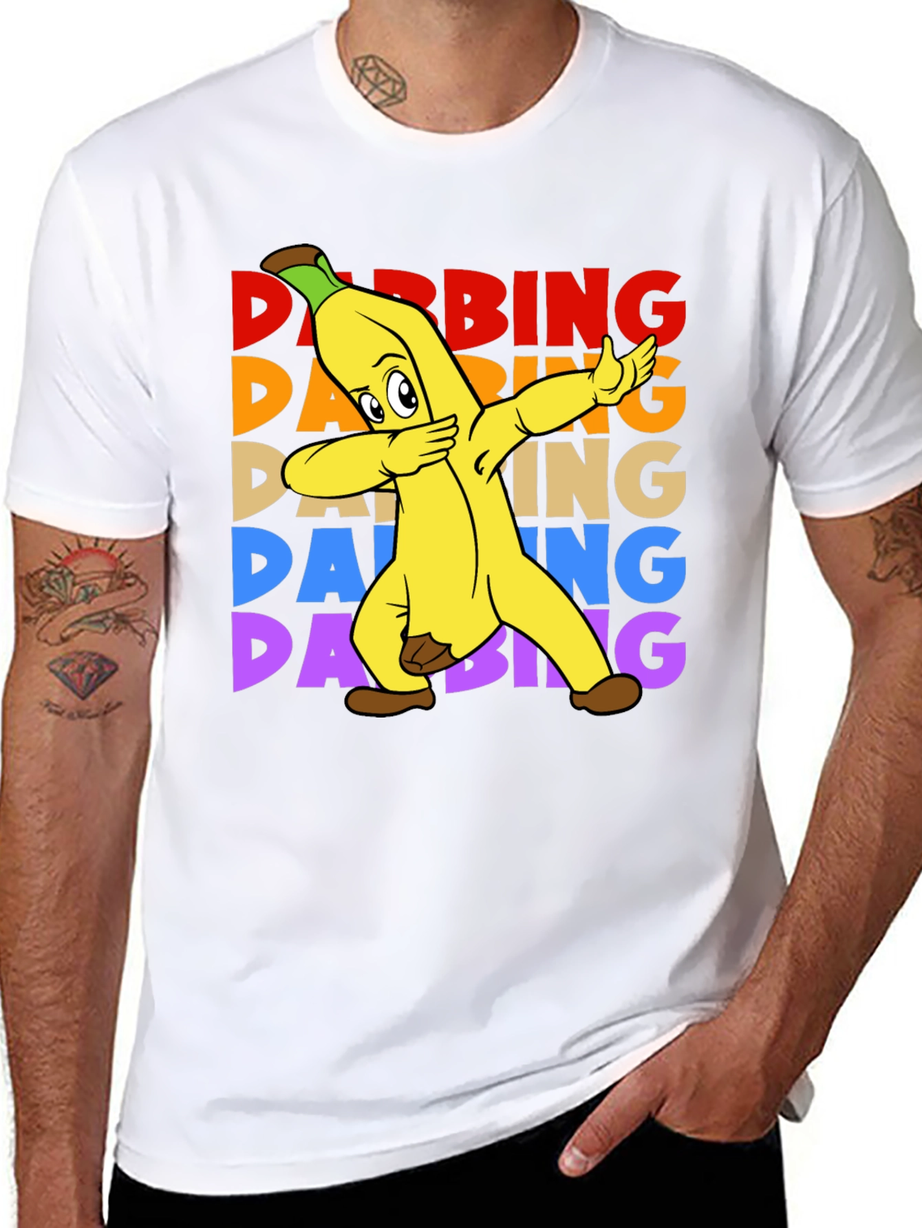 Dabbing Banana T-Shirt - Funny Fruit Cartoon Tee