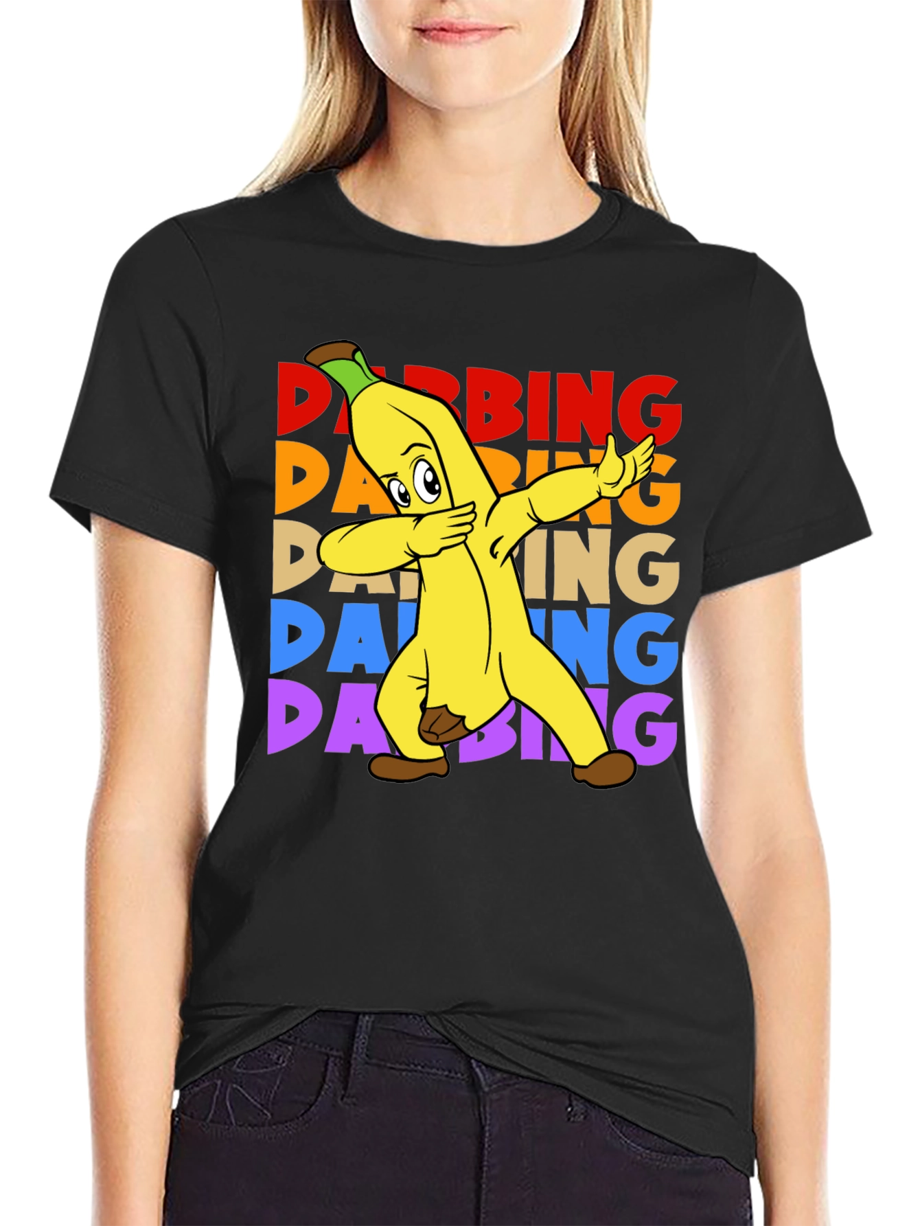 Dabbing Banana T-Shirt - Funny Fruit Cartoon Tee