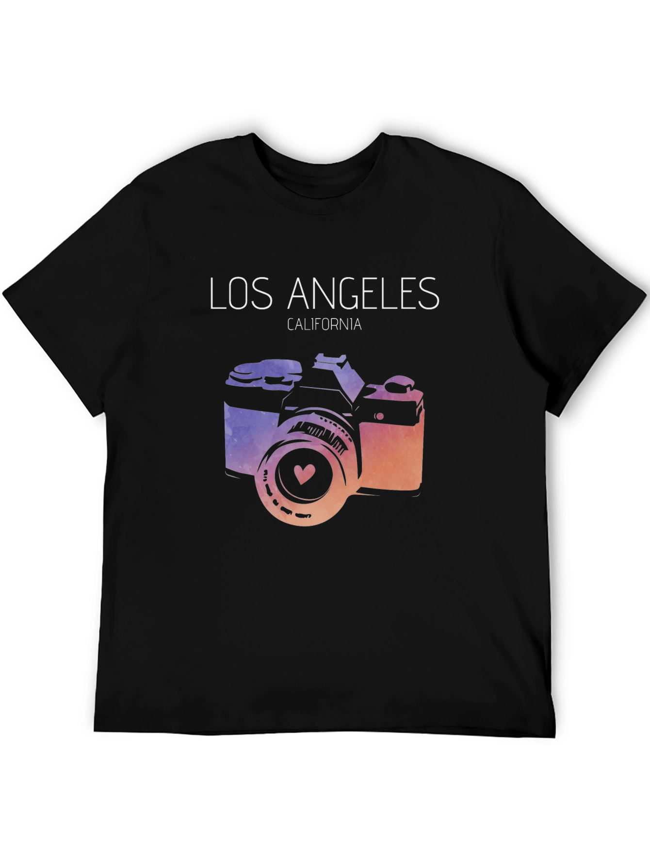Los Angeles Camera Graphic Tee - Mens Black T-Shirt