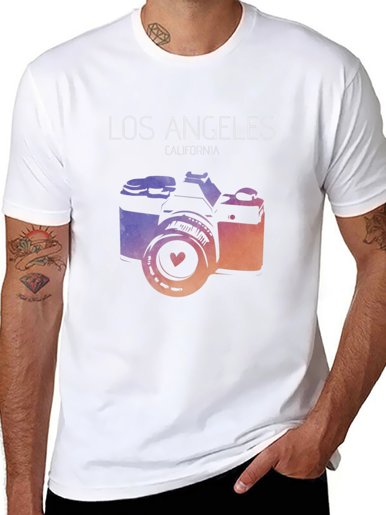 Los Angeles Camera Graphic Tee - Mens Black T-Shirt