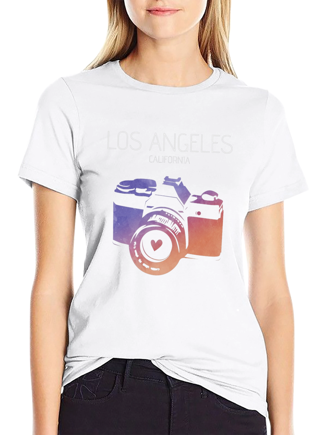 Los Angeles Camera Graphic Tee - Mens Black T-Shirt