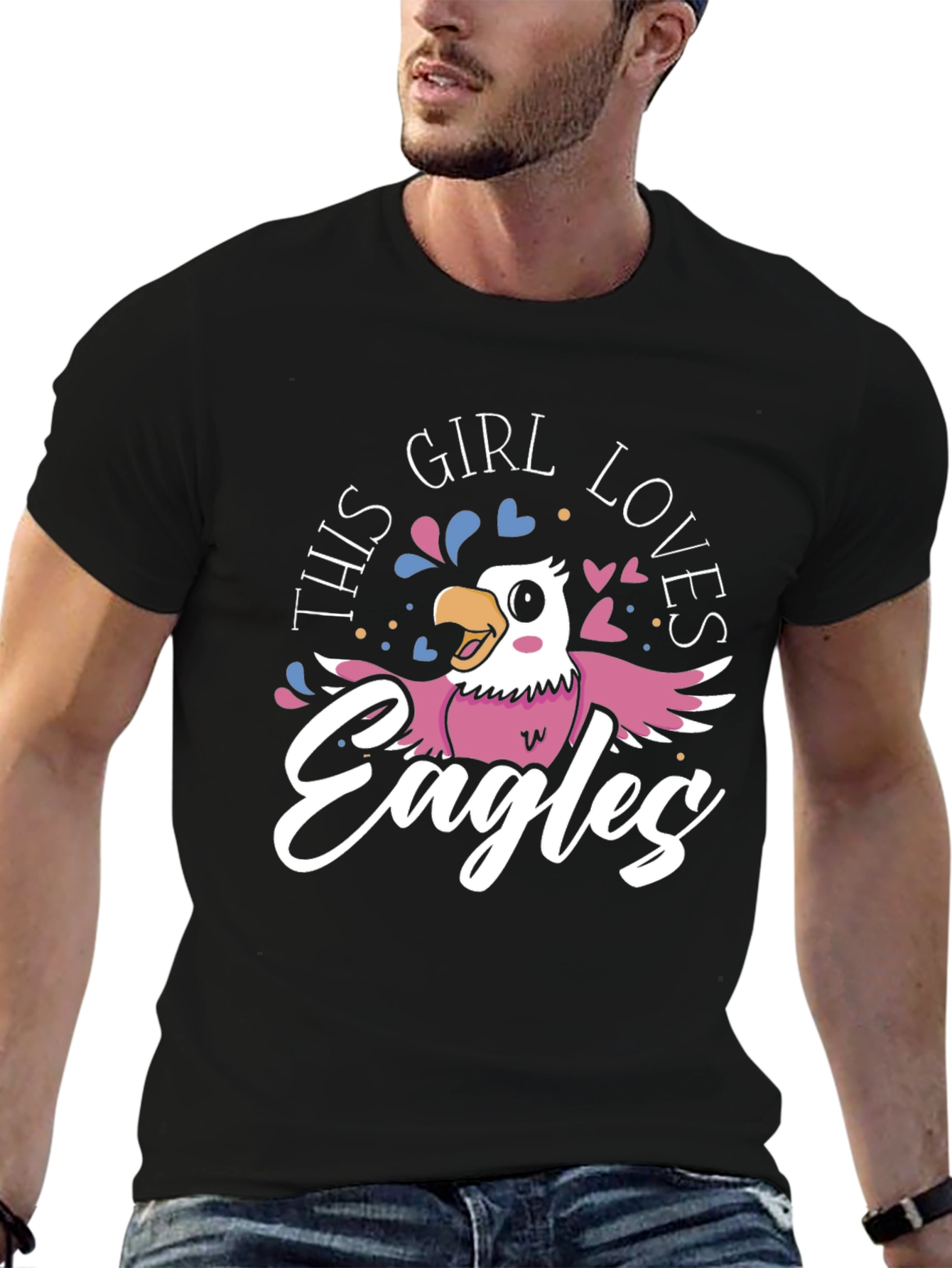 This Girl Loves Eagles Graphic T-Shirt
