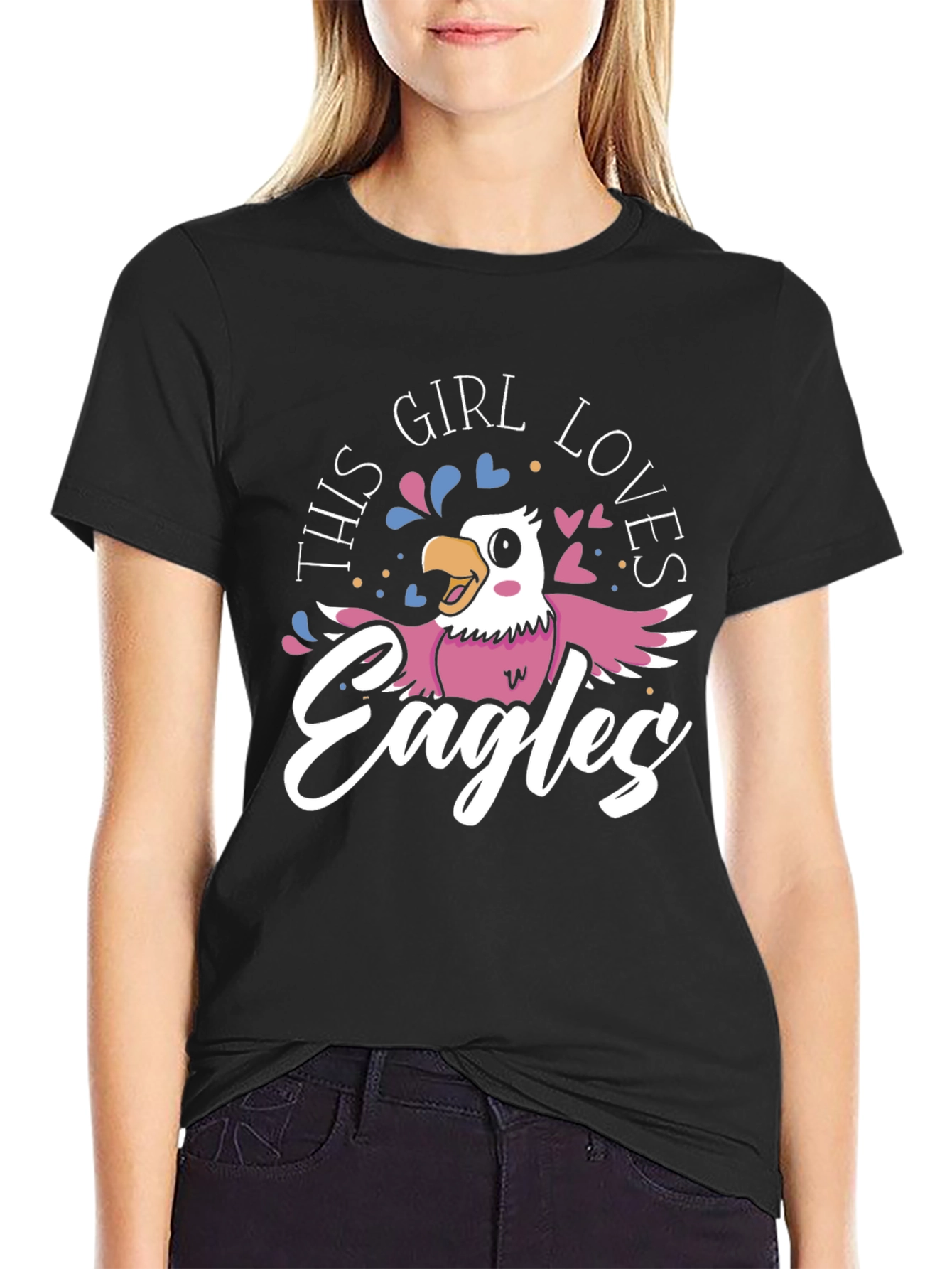 This Girl Loves Eagles Graphic T-Shirt