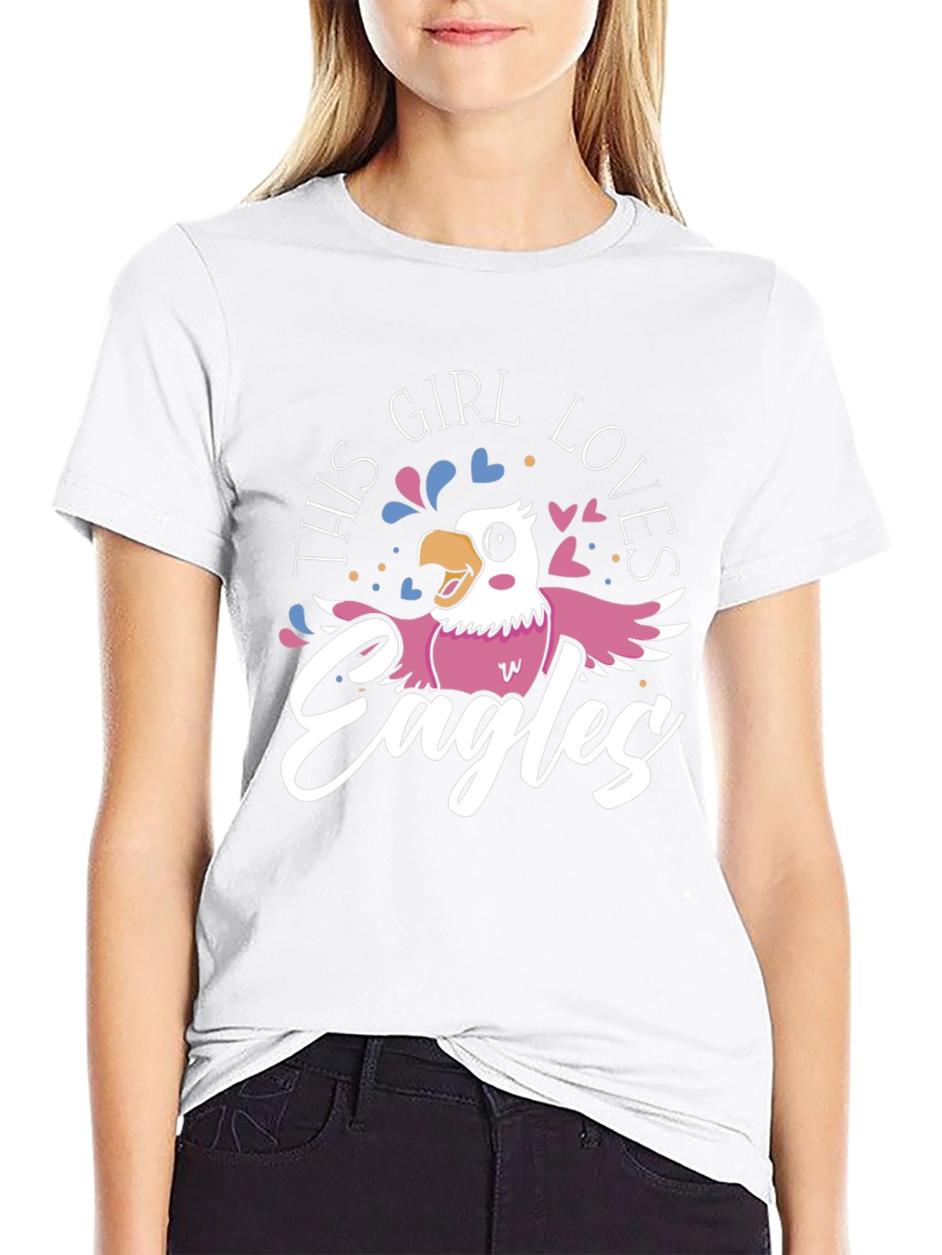 This Girl Loves Eagles Graphic T-Shirt