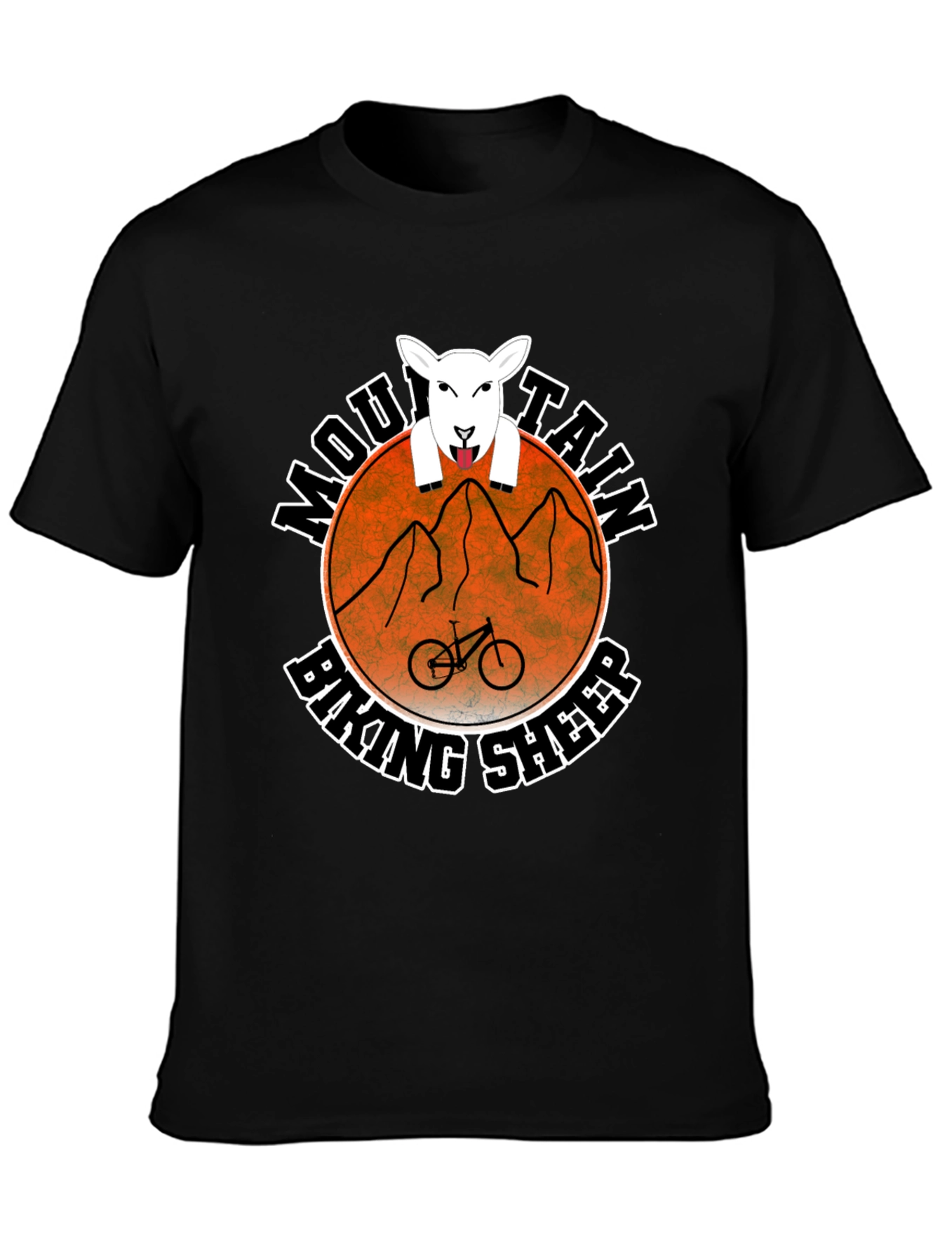 Mountain Biking Sheep Graphic Tee