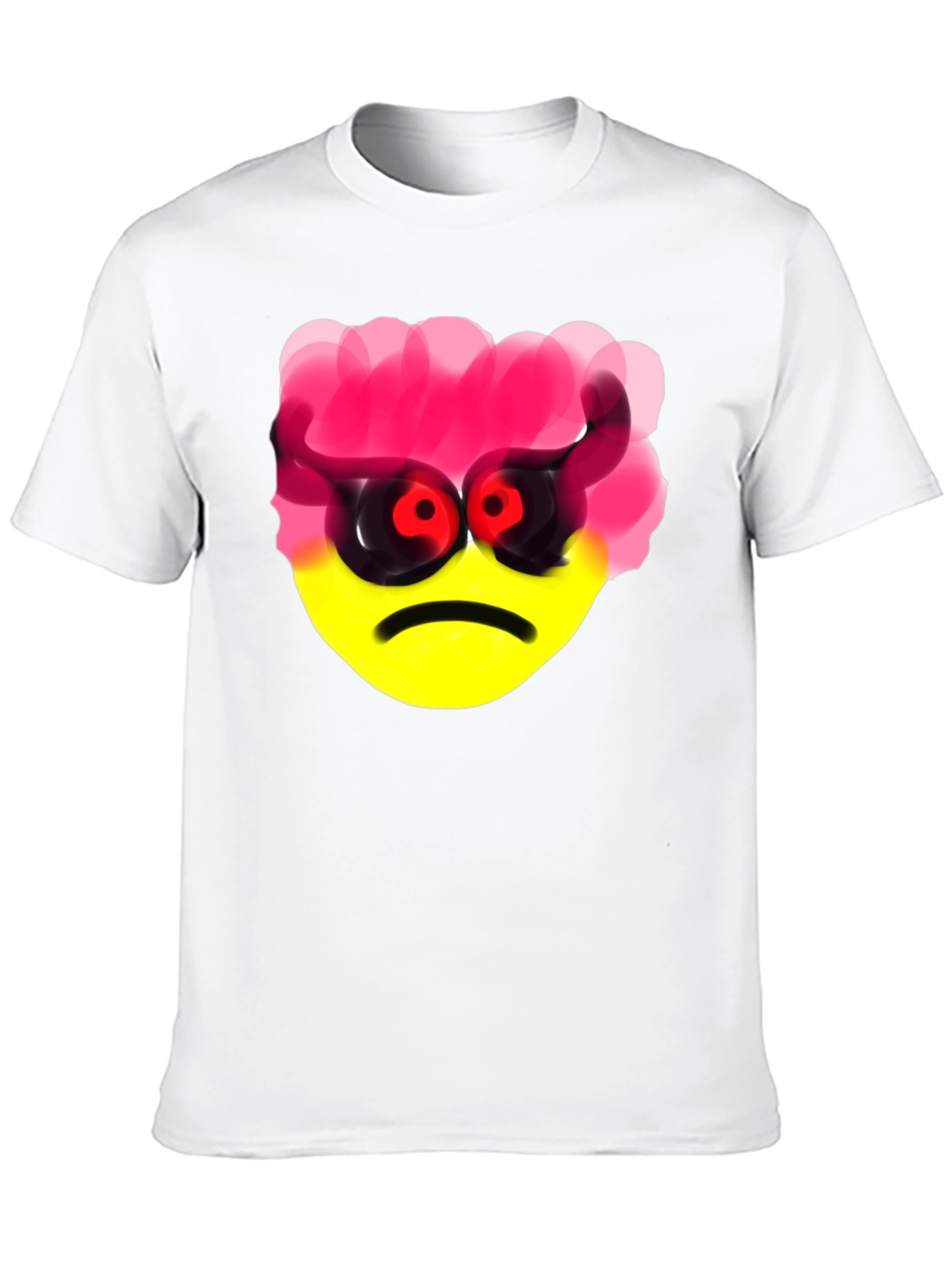 Emo Angry Emoji Black T-Shirt