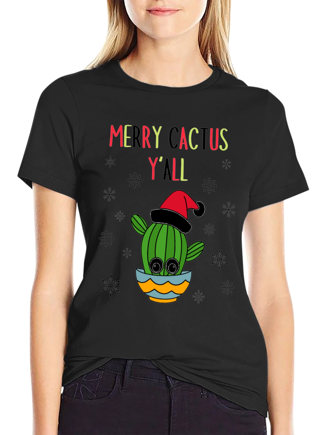Merry Cactus Yall Christmas T-Shirt