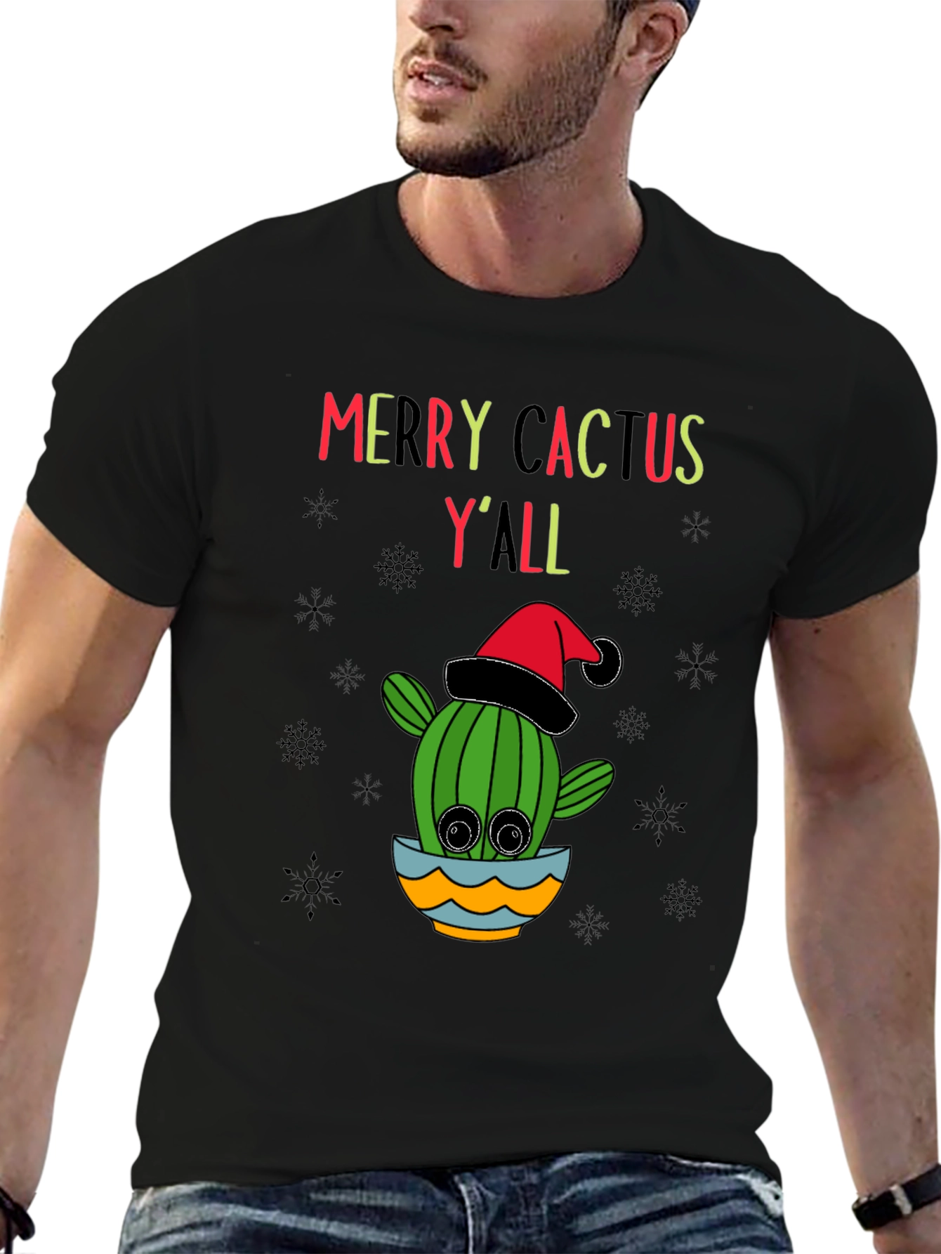 Merry Cactus Yall Christmas T-Shirt