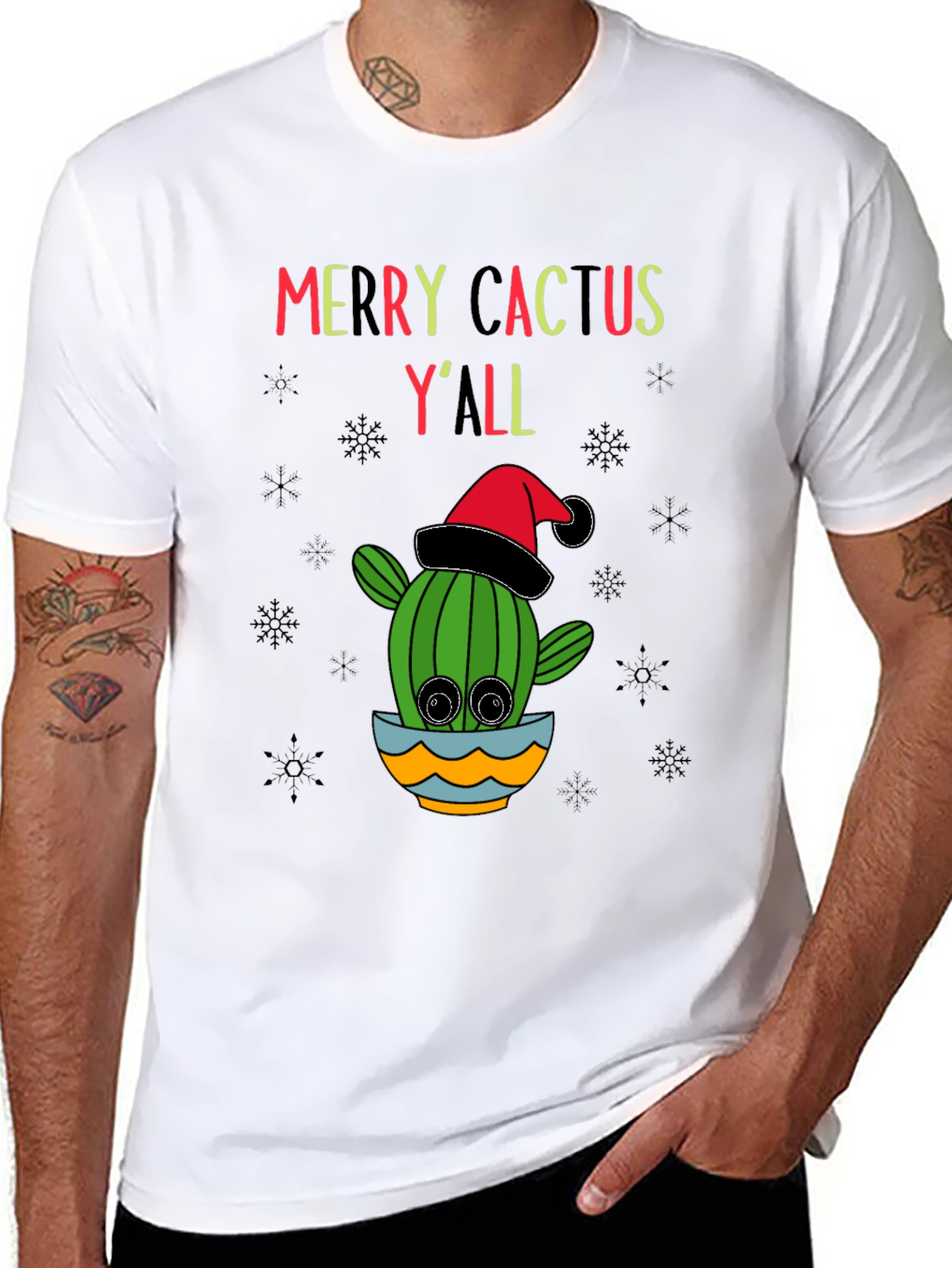 Merry Cactus Yall Christmas T-Shirt