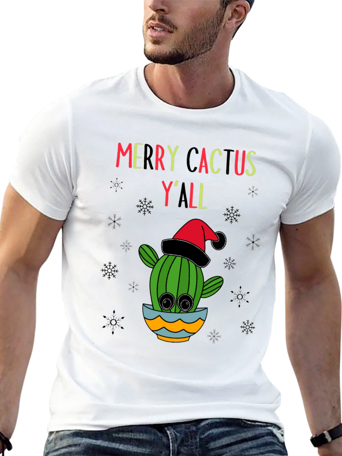 Merry Cactus Yall Christmas T-Shirt