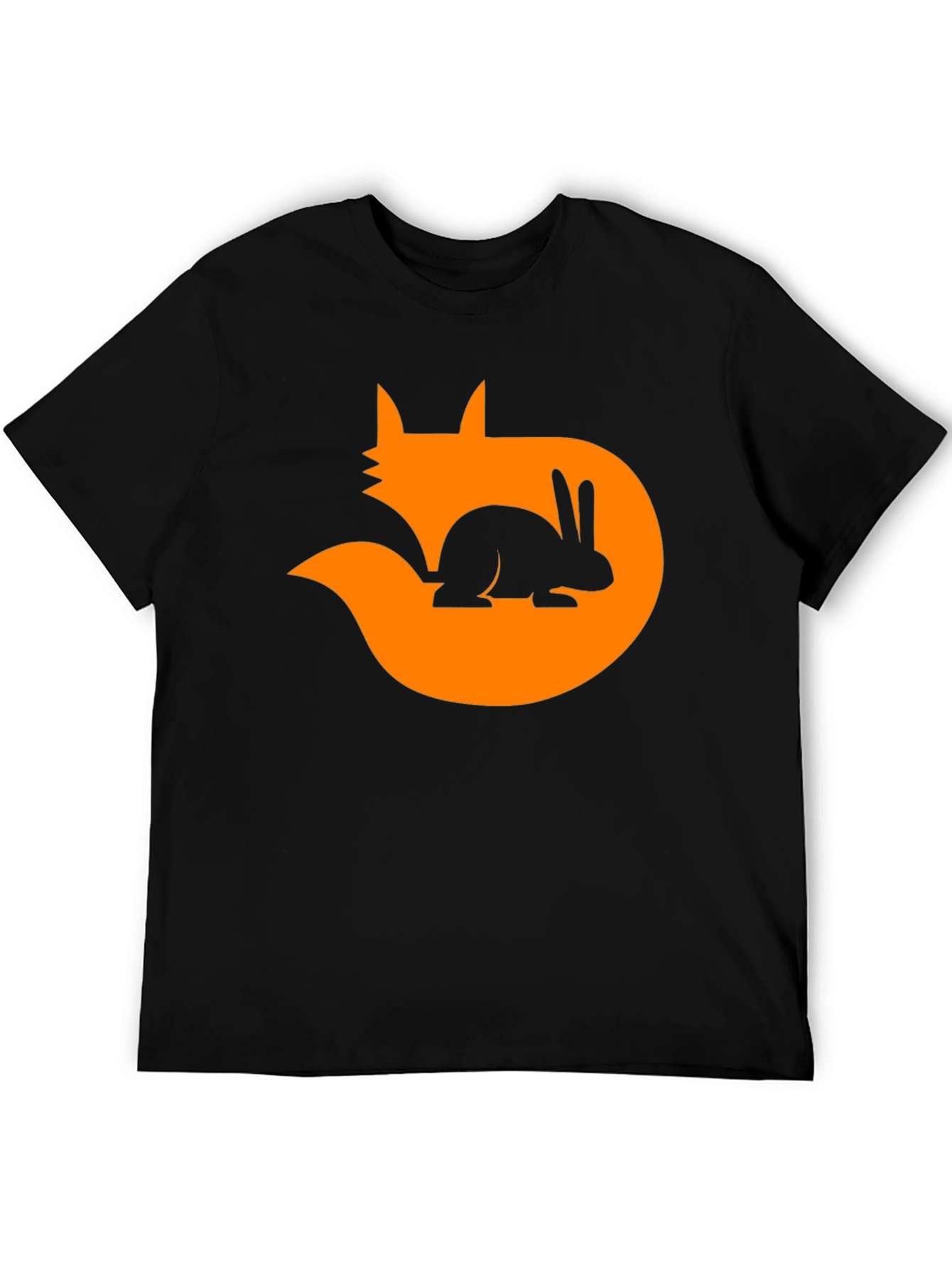 Fox & Rabbit Graphic Tee - Black Cotton Blend