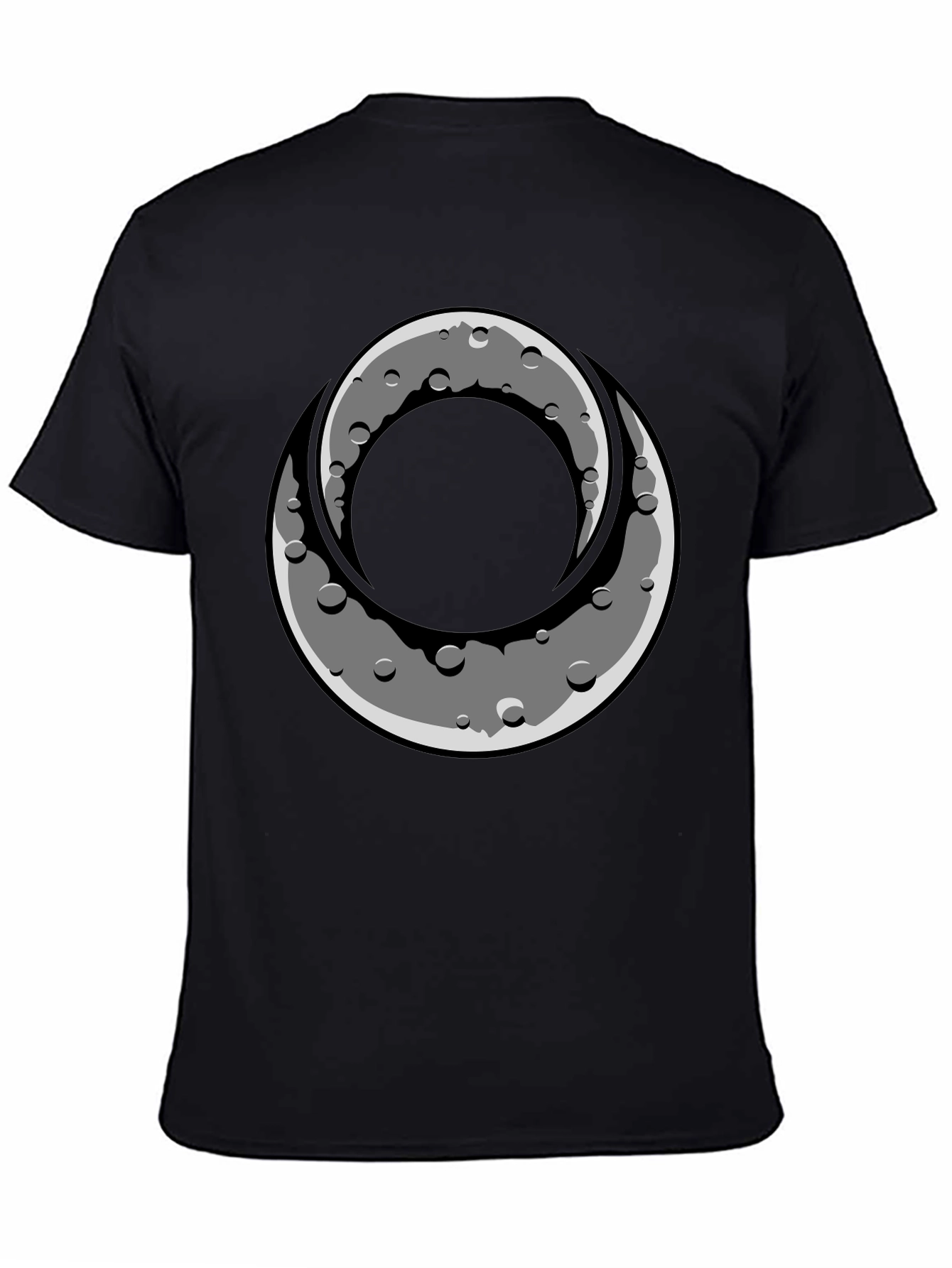 Lunar Cycle Graphic Tee - Soft Black Cotton