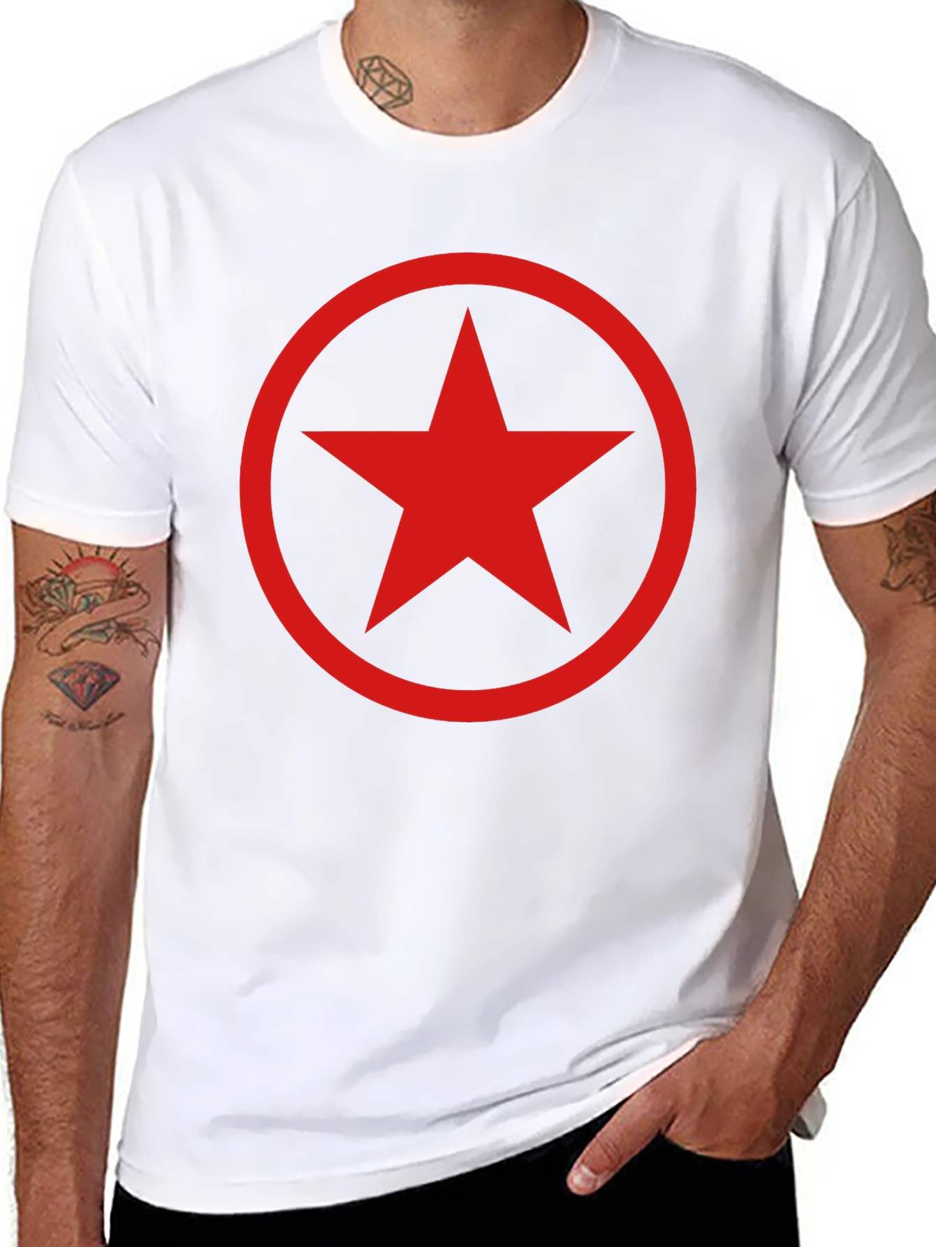 Red Star Graphic Black T-Shirt