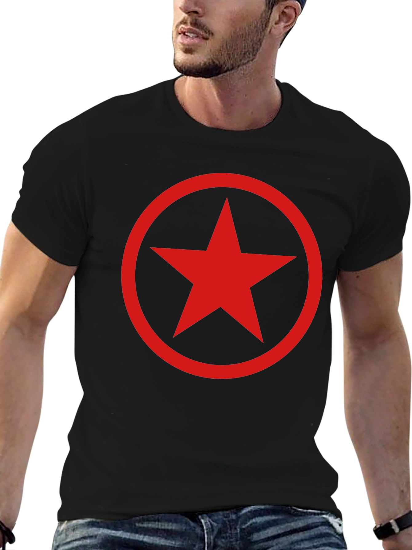 Red Star Graphic Black T-Shirt