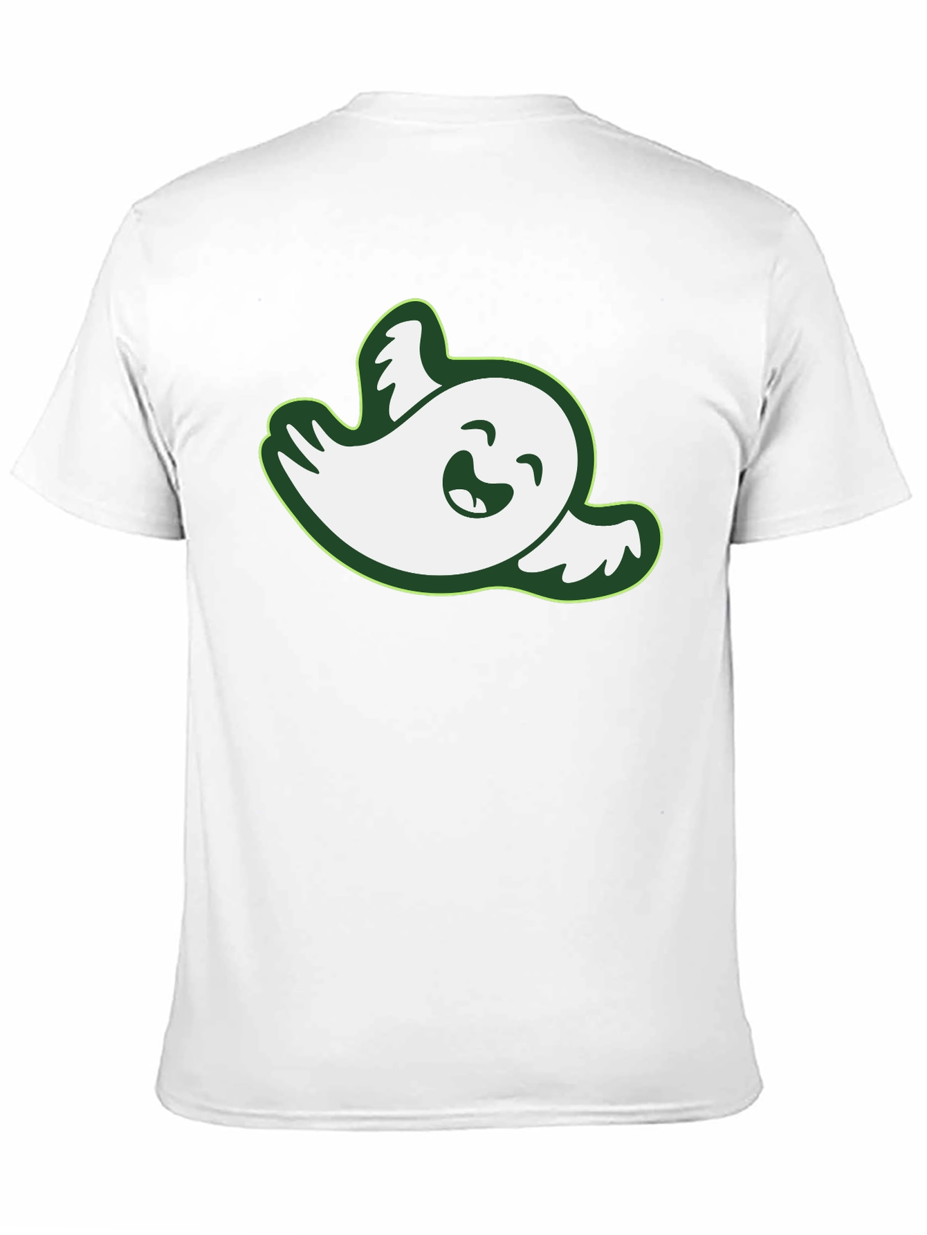 Cute Ghost Graphic Tee - Black Cotton Shirt
