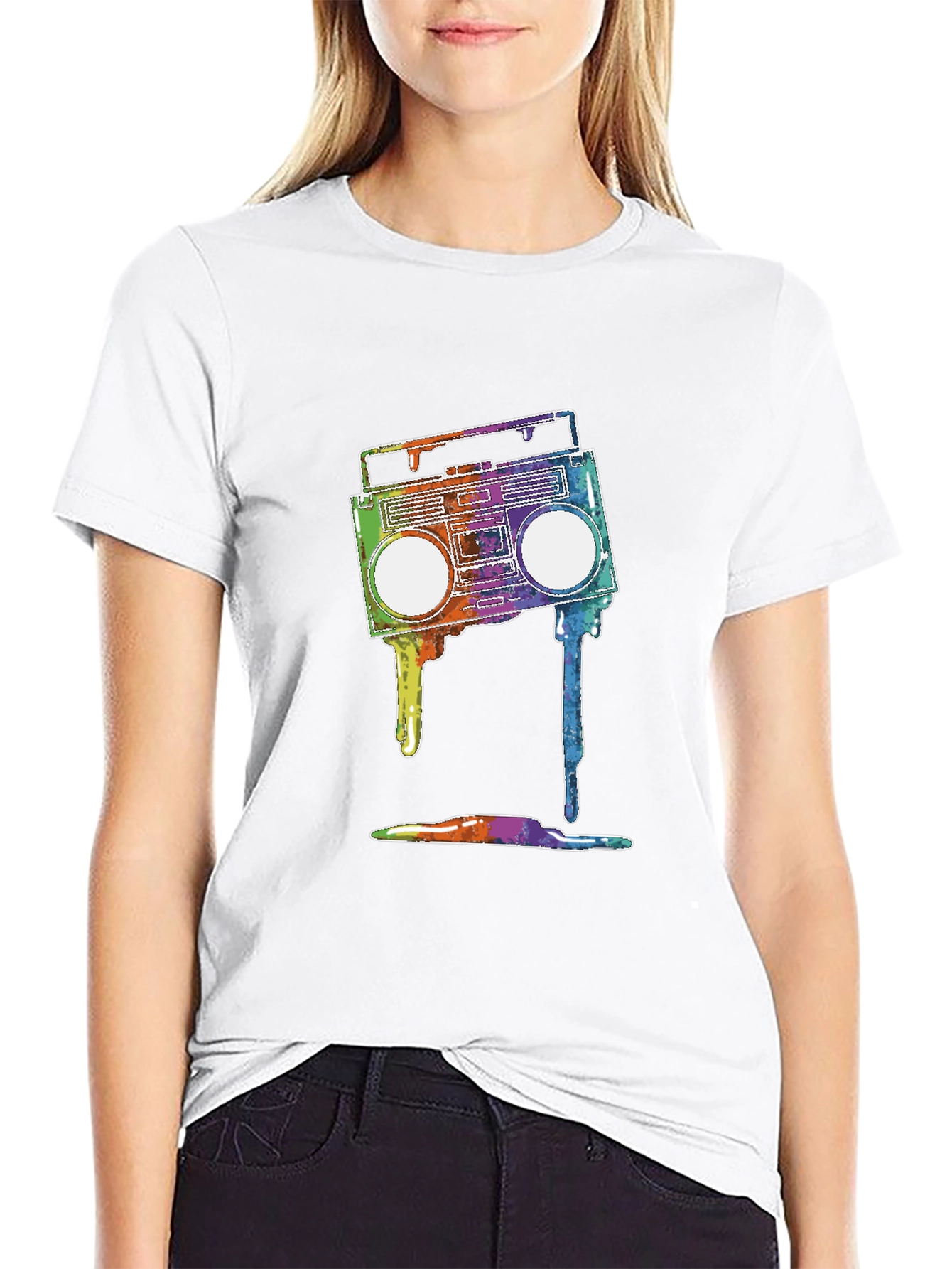Retro Boombox T-Shirt - Vibrant Graphic Tee