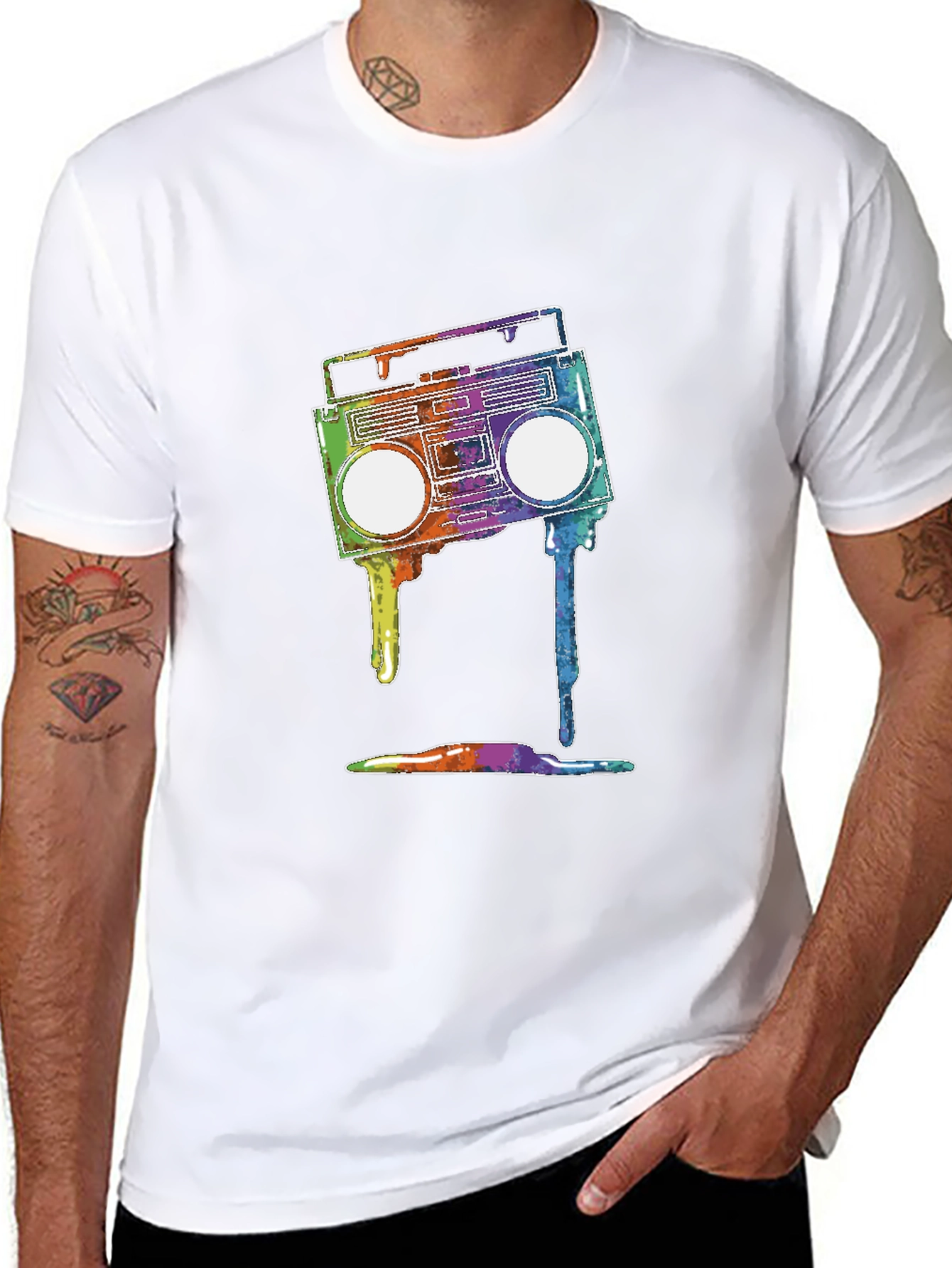 Retro Boombox T-Shirt - Vibrant Graphic Tee