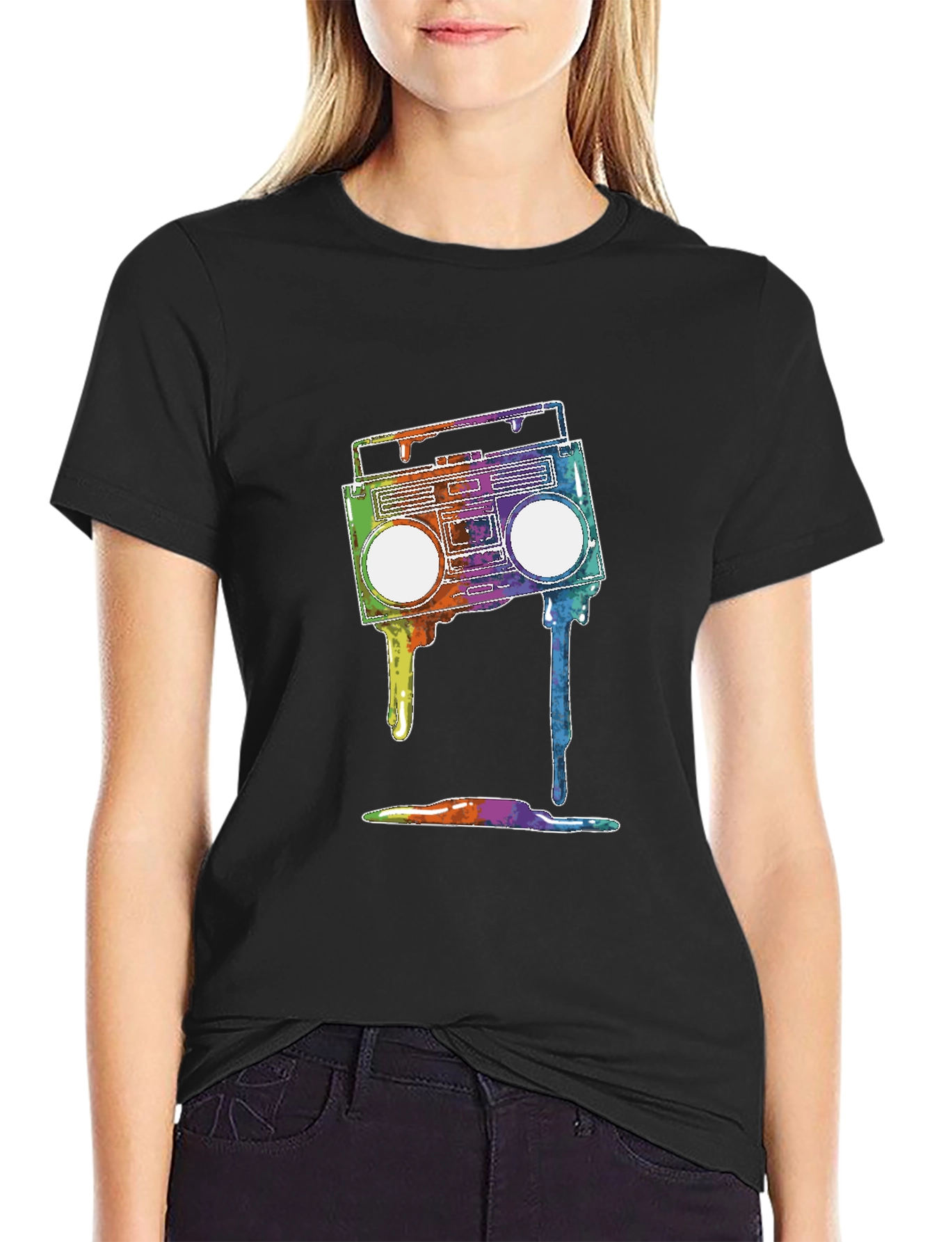 Retro Boombox T-Shirt - Vibrant Graphic Tee