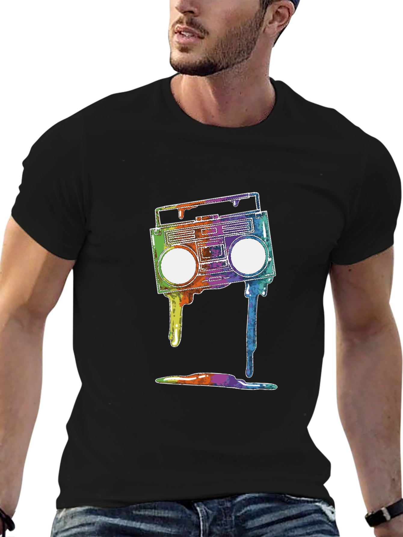 Retro Boombox T-Shirt - Vibrant Graphic Tee