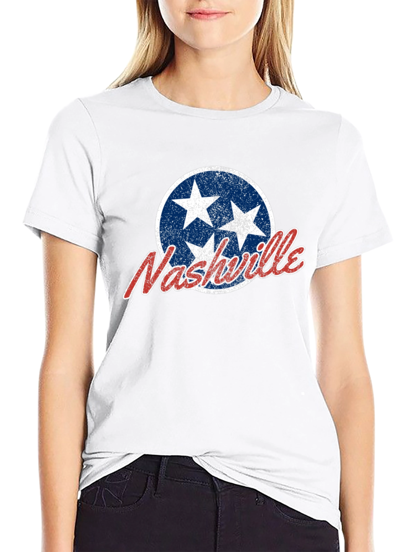 Nashville Tennessee T-Shirt - Distressed Star Design