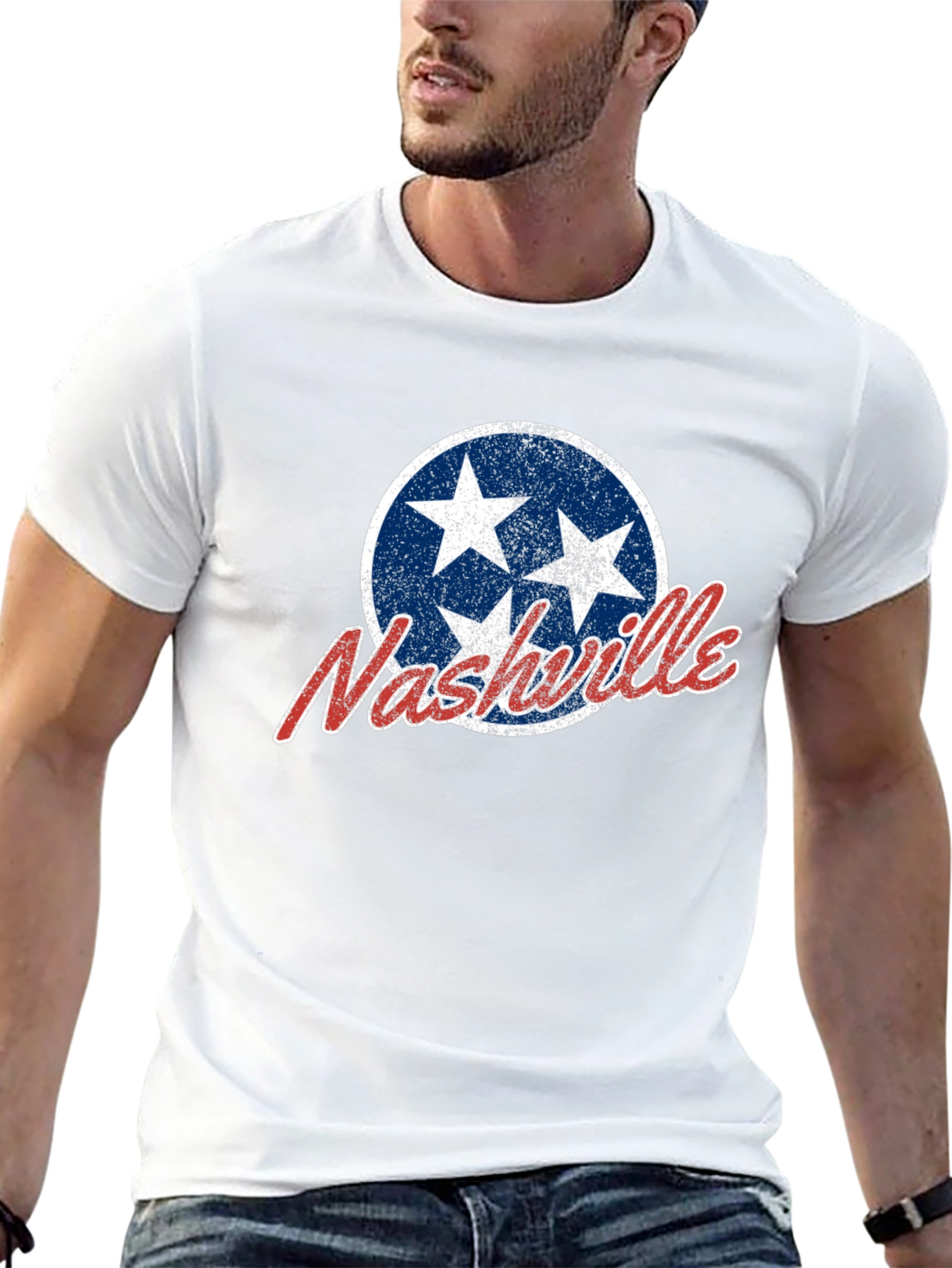 Nashville Tennessee T-Shirt - Distressed Star Design